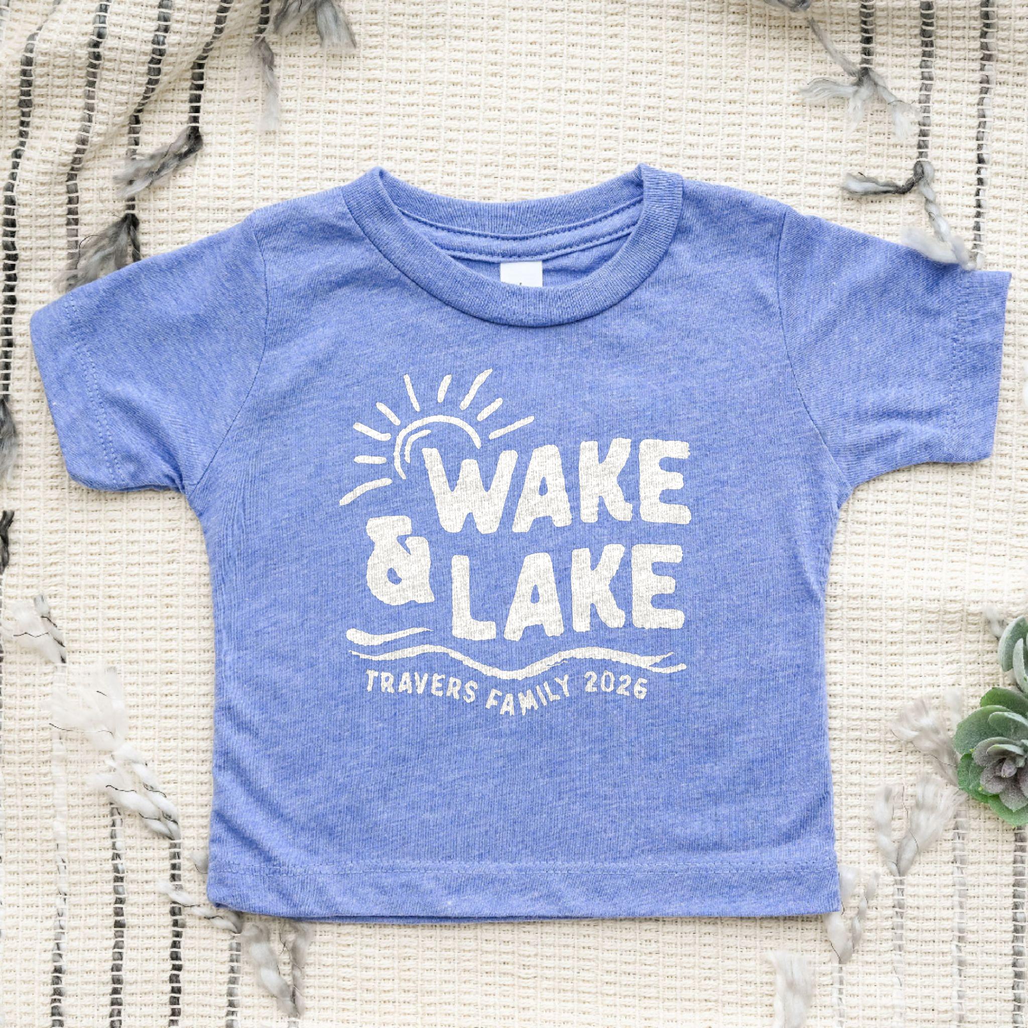 Wake & Lake White Design - Matching Family Lake Vacation Shirts