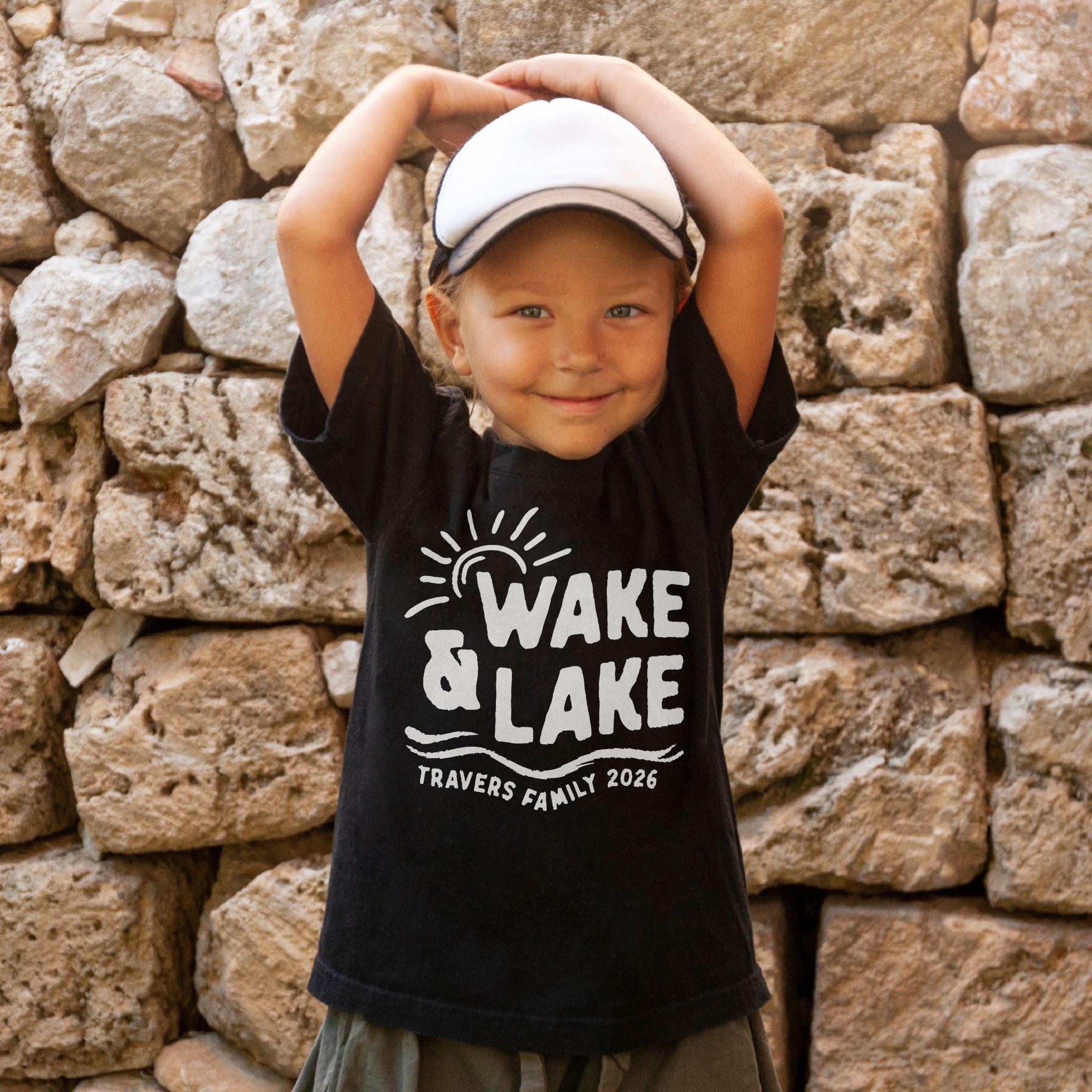 Wake & Lake White Design - Matching Family Lake Vacation Shirts