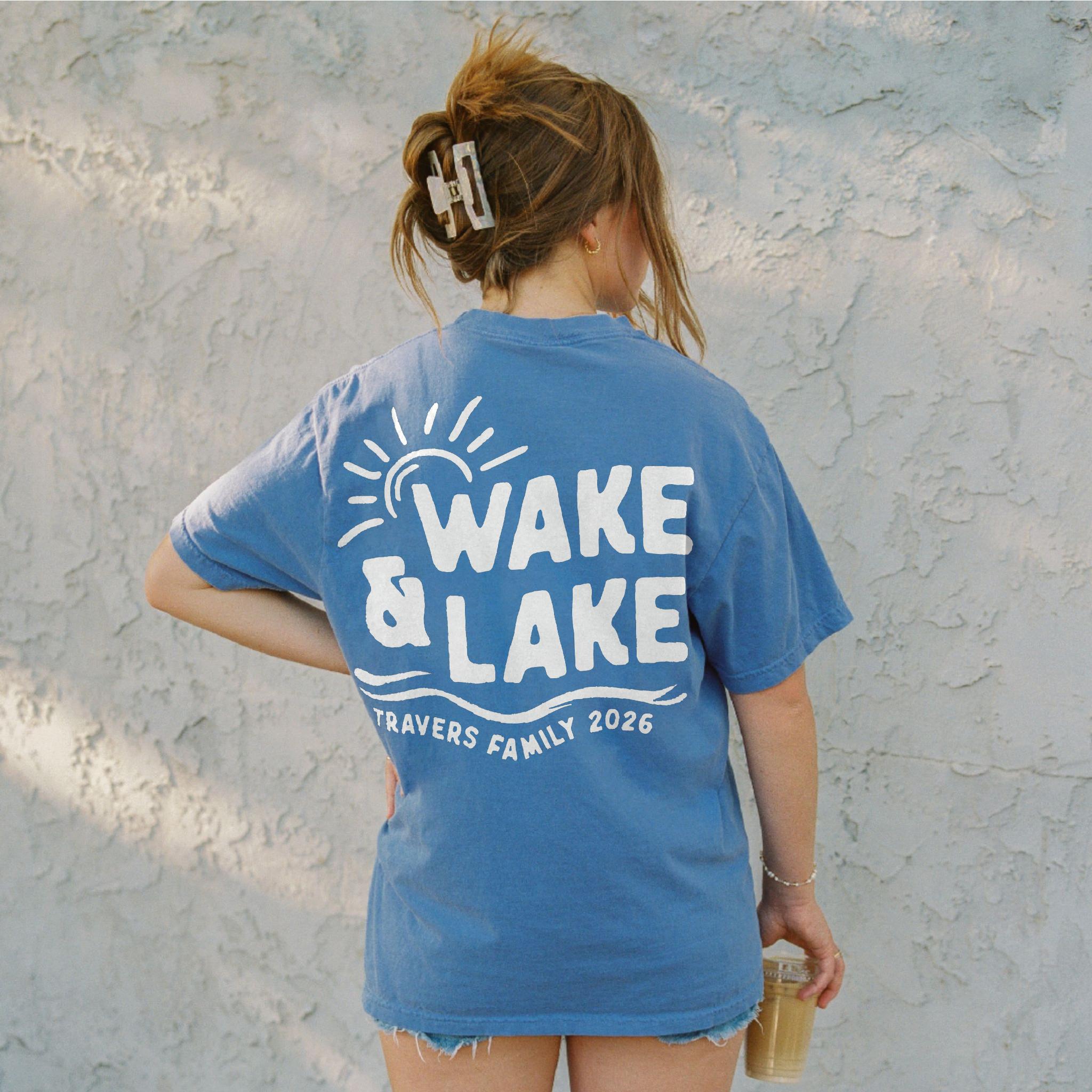 Wake & Lake White Design - Matching Family Lake Vacation Shirts
