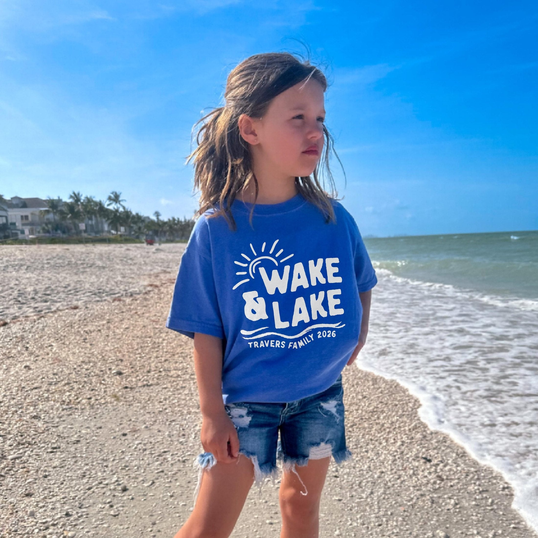 Wake & Lake White Design - Matching Family Lake Vacation Shirts