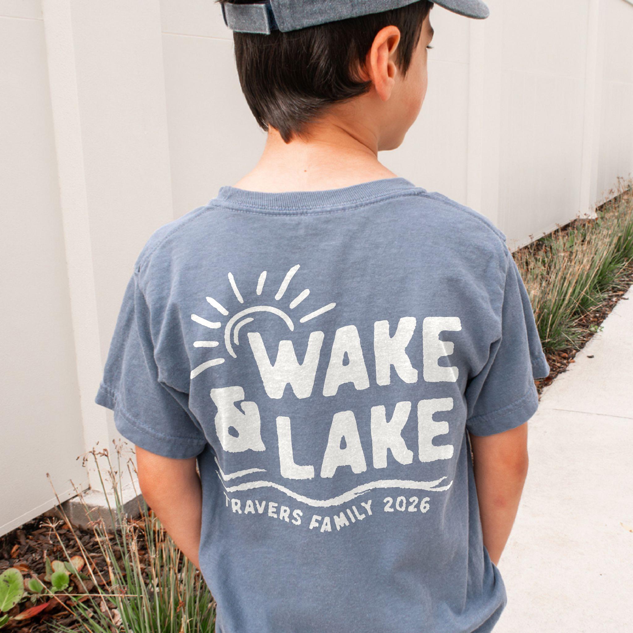 Wake & Lake White Design - Matching Family Lake Vacation Shirts