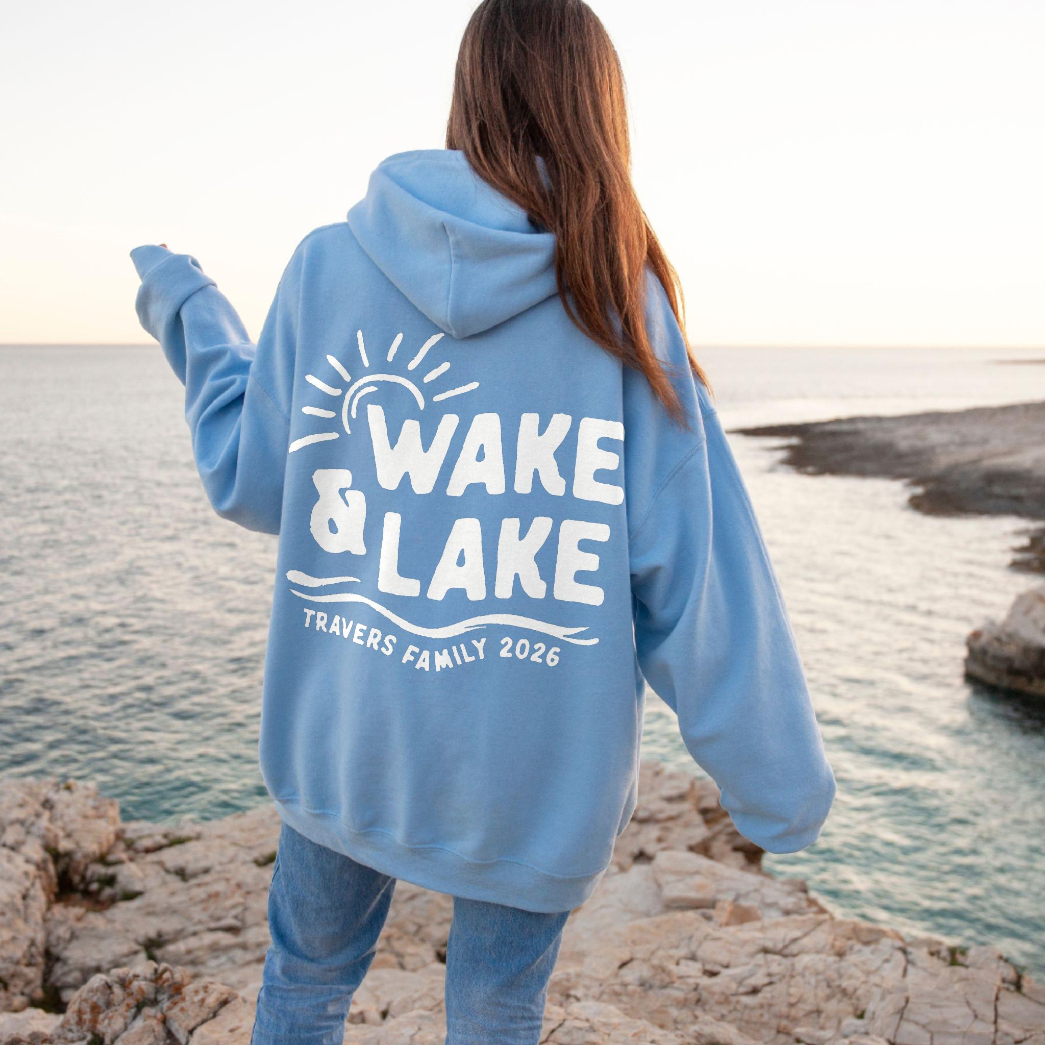 Wake & Lake White Design - Matching Family Lake Vacation Shirts