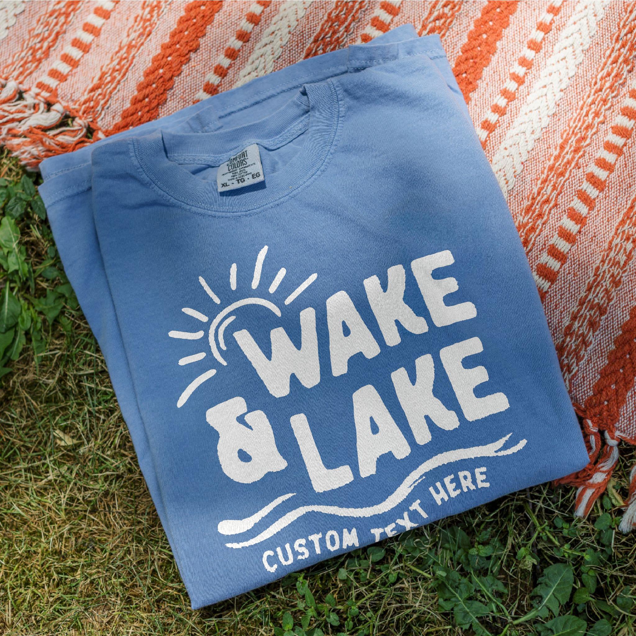 Wake & Lake White Design - Matching Family Lake Vacation Shirts