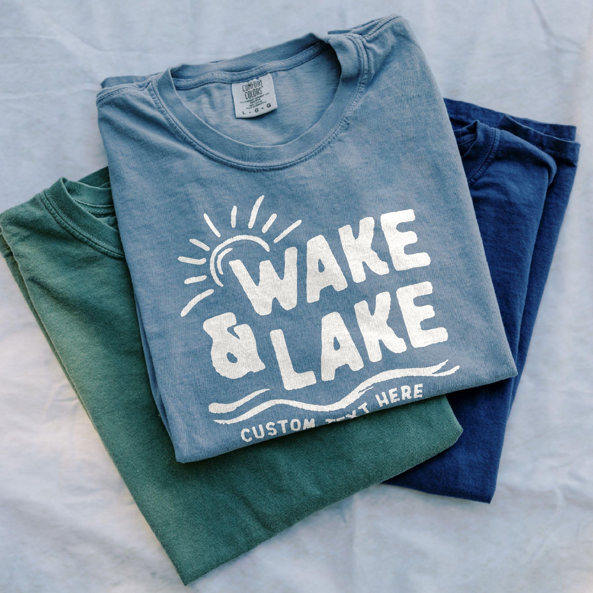 Wake & Lake White Design - Matching Family Lake Vacation Shirts