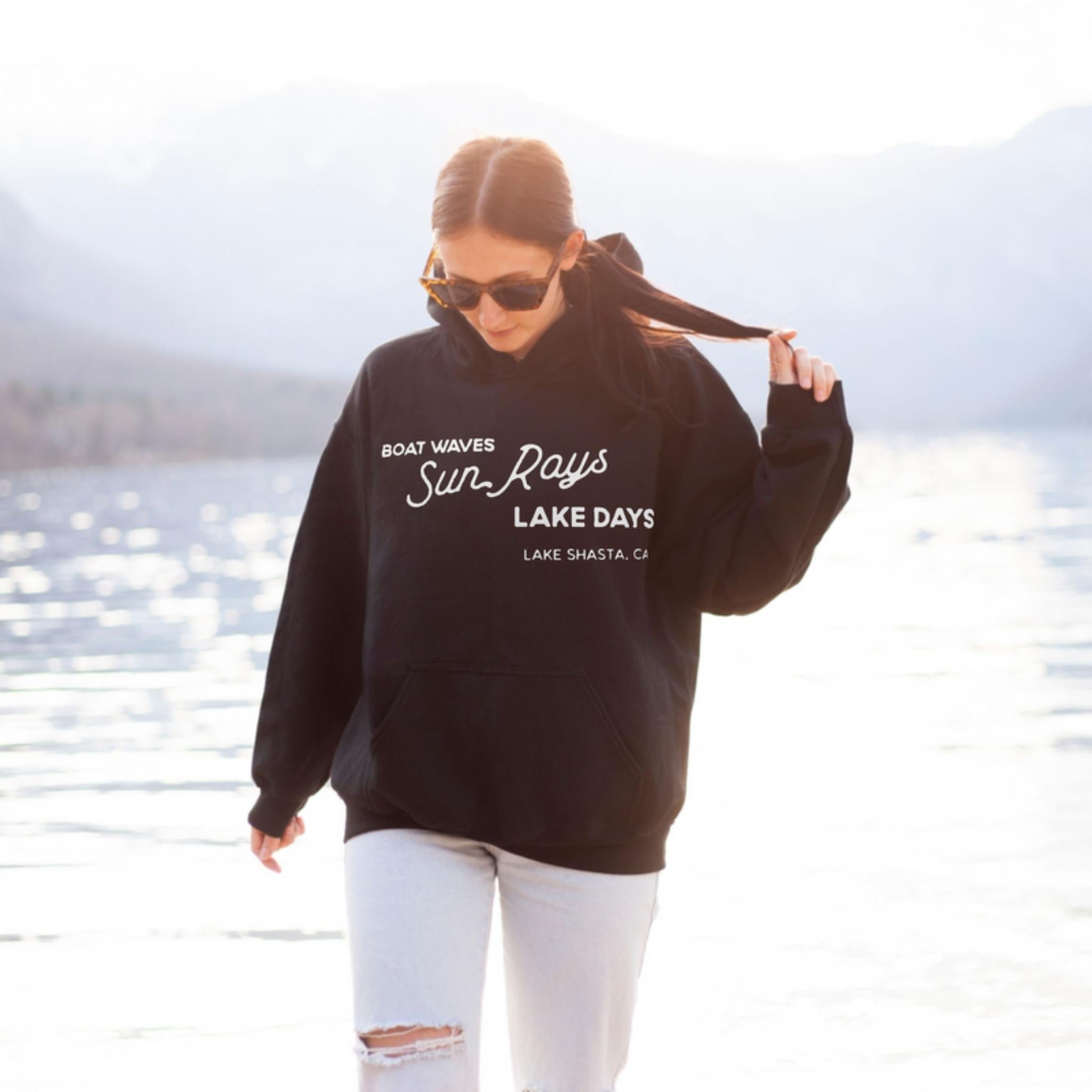 Boat Waves Sun Rays Lake Days - Custom Matching Lake Tee