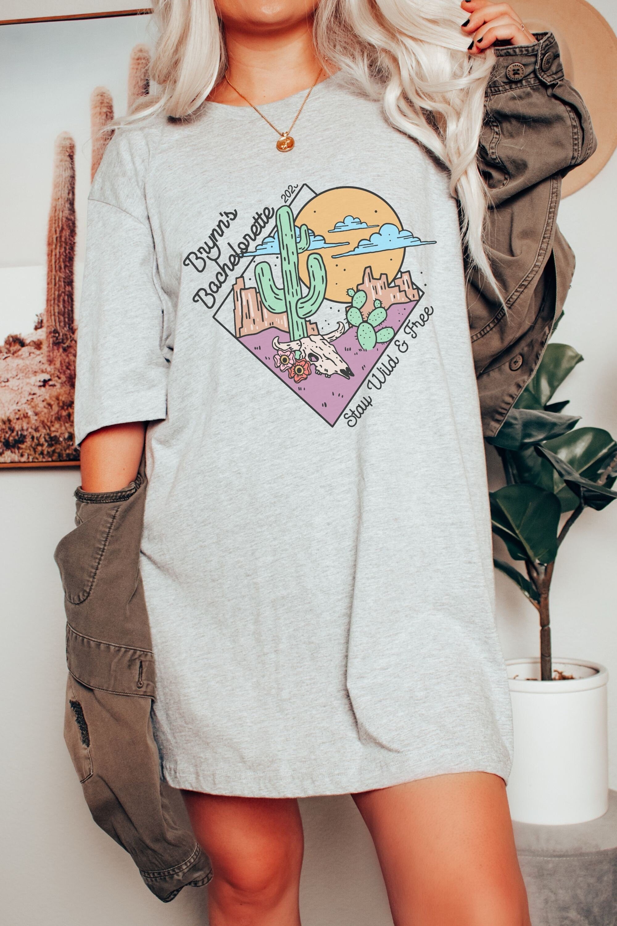 Custom Desert Shirts l Personalized Girls Trip Bachelorette l Boho Retro Cactus l Peace Love l Matching Group Tee l Sedona Scottsdale Joshua