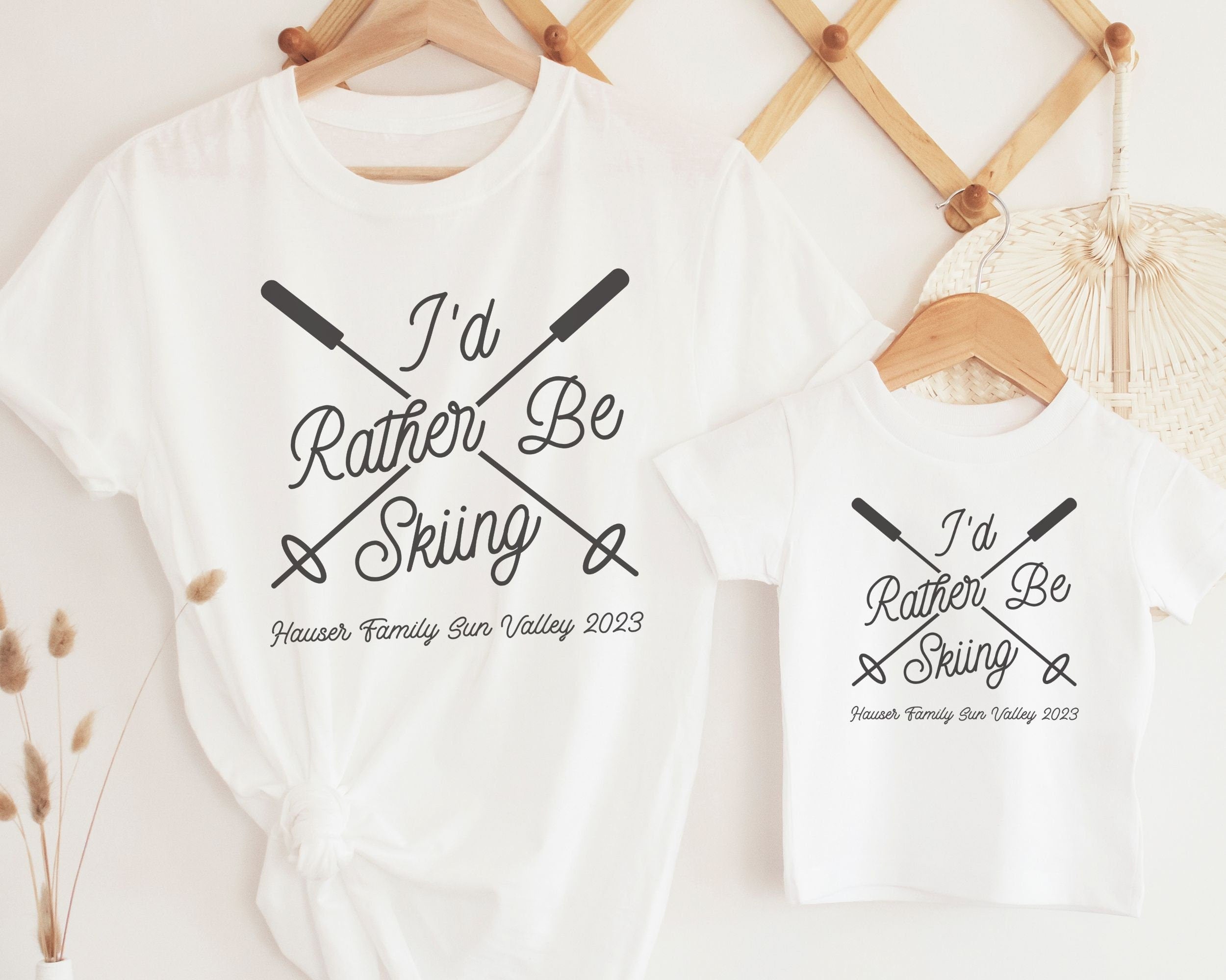 custom matching family winter vacation shirts with I&