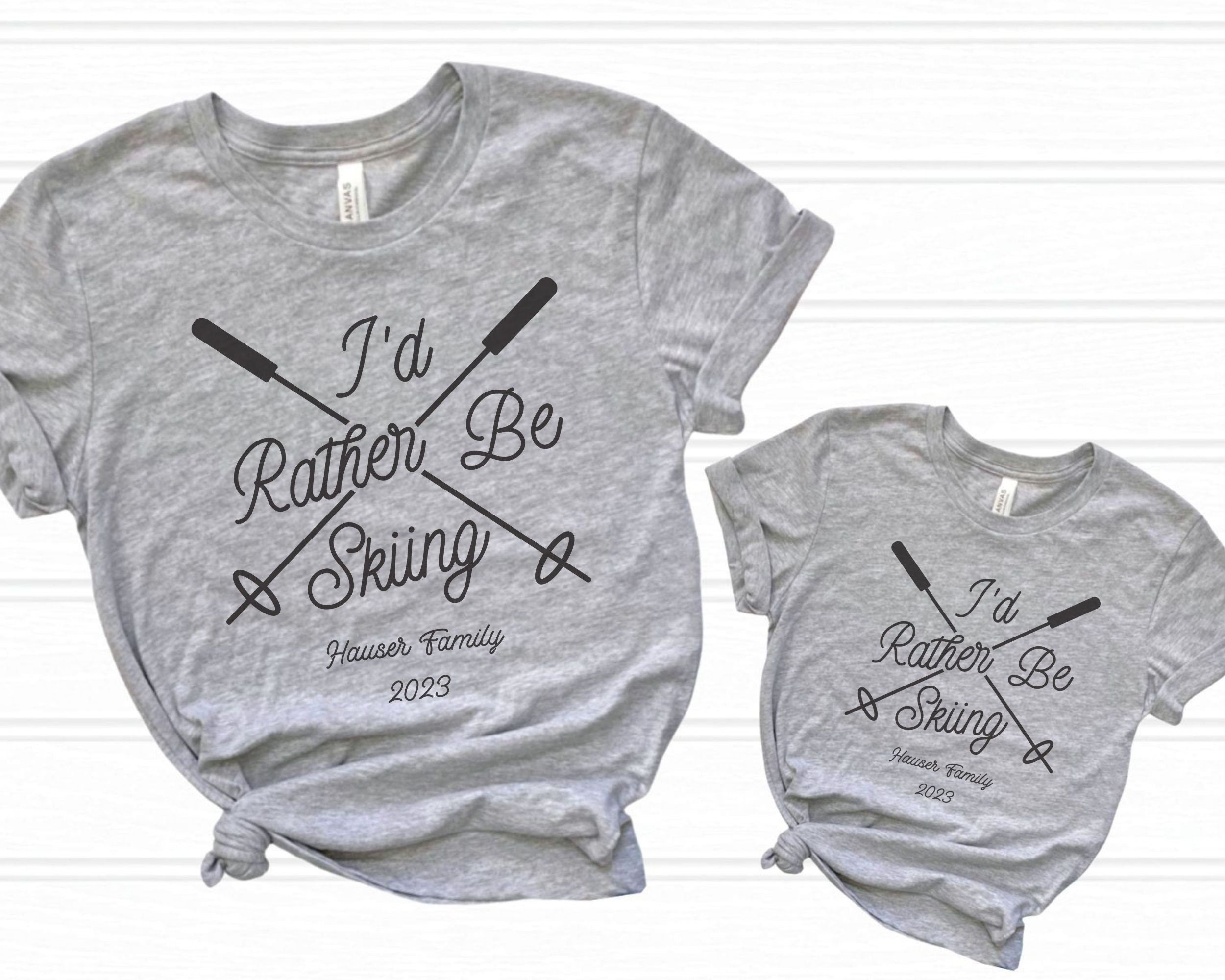 custom matching family winter vacation shirts with I&