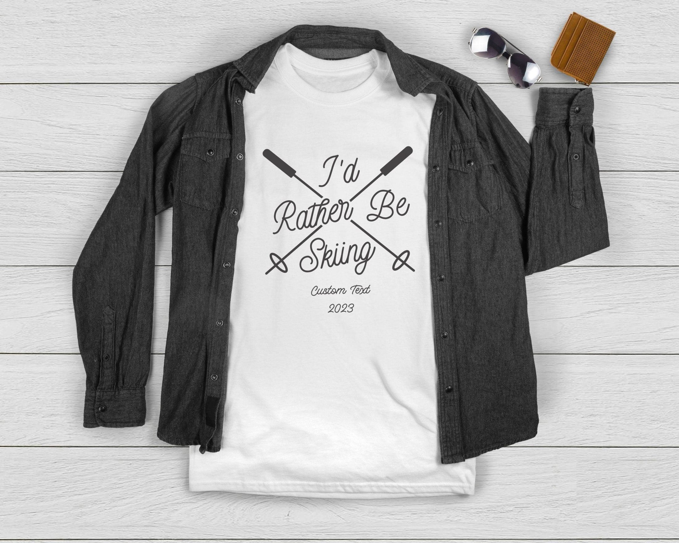 custom matching family winter vacation shirts with I&