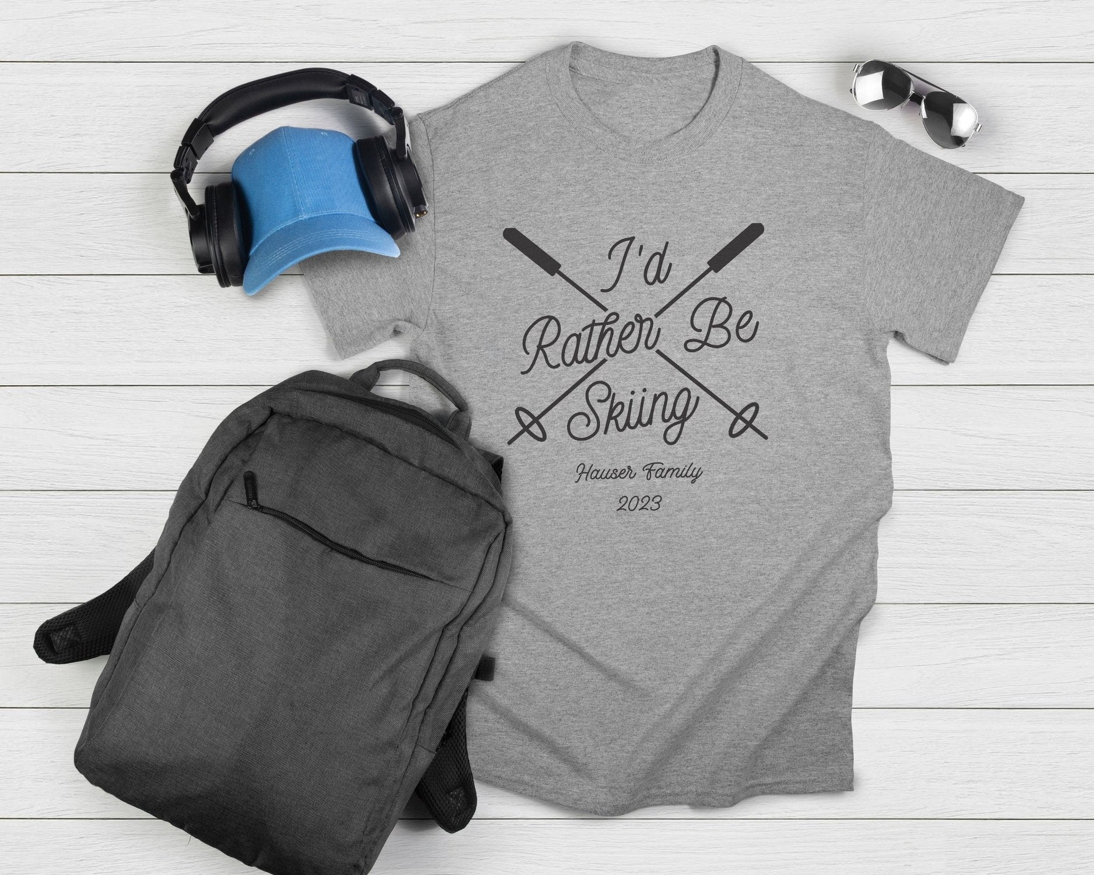 custom matching family winter vacation shirts with I&