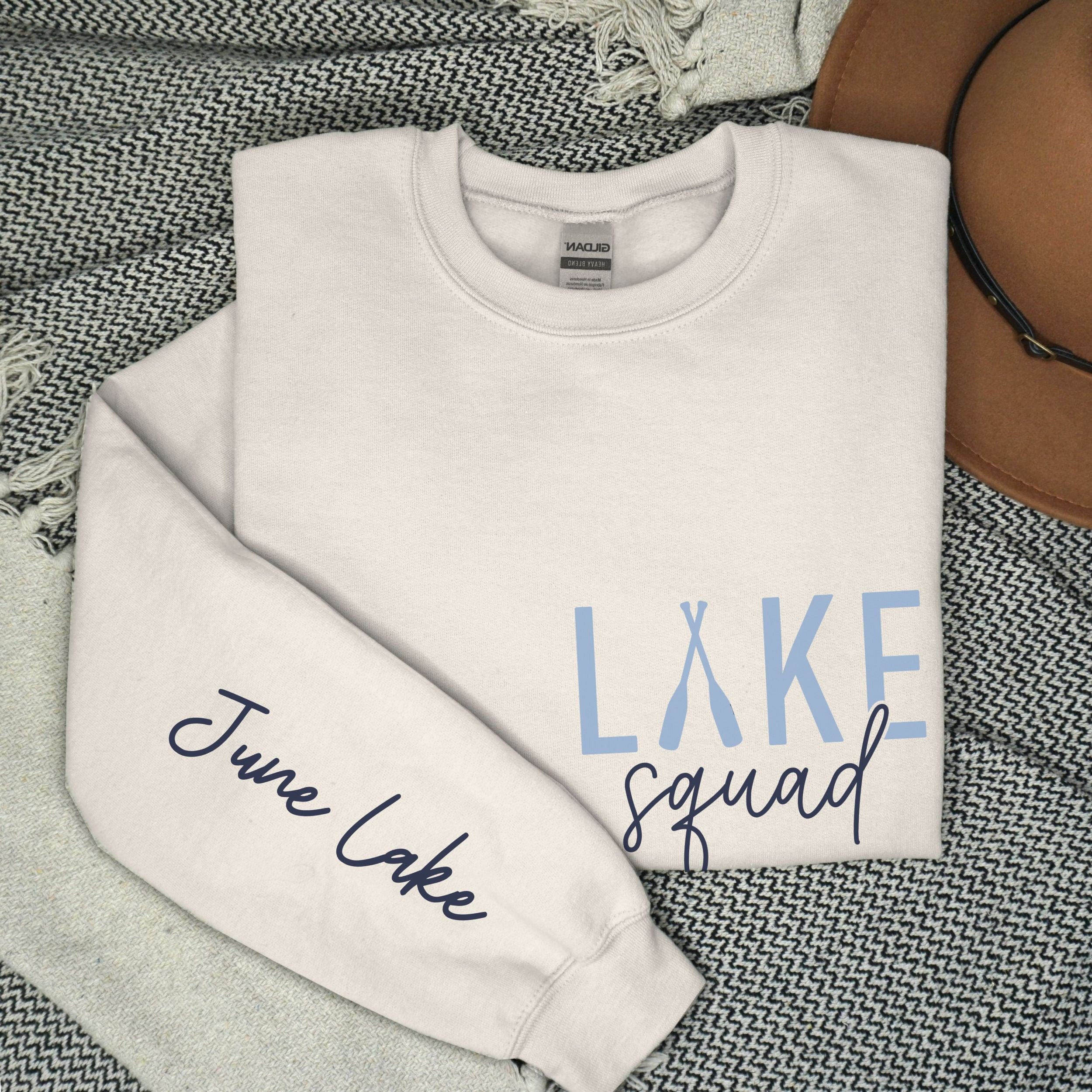 Custom Lake Shirt Sleeve Print Lake Name Sweatshirt Customized Personalized Lake House Gift Custom Lake Bachelorette Gifts Mode Vibes Squad
