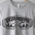Custom matching family ski trip shirt with funny Up To Snow Good goggles design for group mountain weekend vacations shown in gray