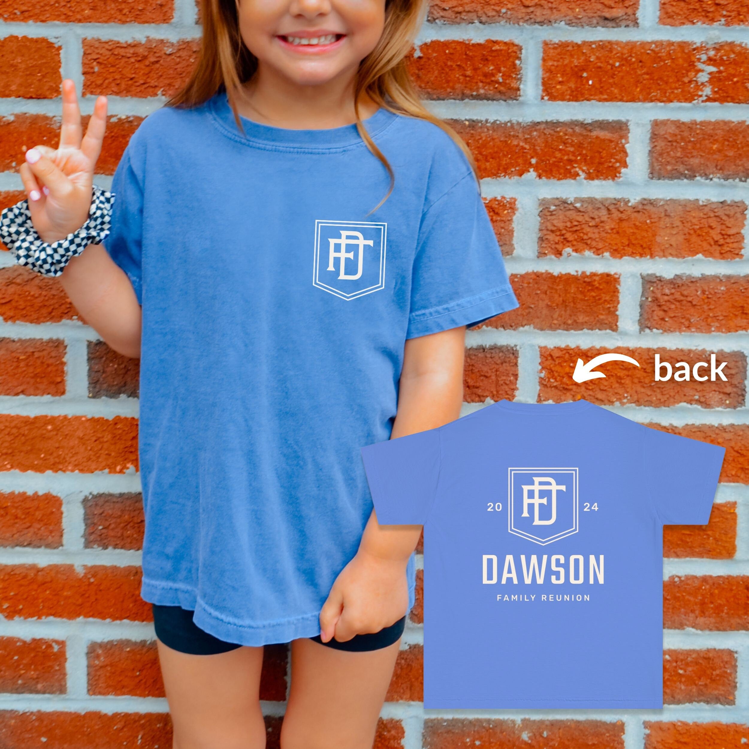 Family Reunion Shirts, Family Monogram TShirts, Custom Comfort Colors® Shirts Personalized Matching Group Toddler Kids Adult Unisex
