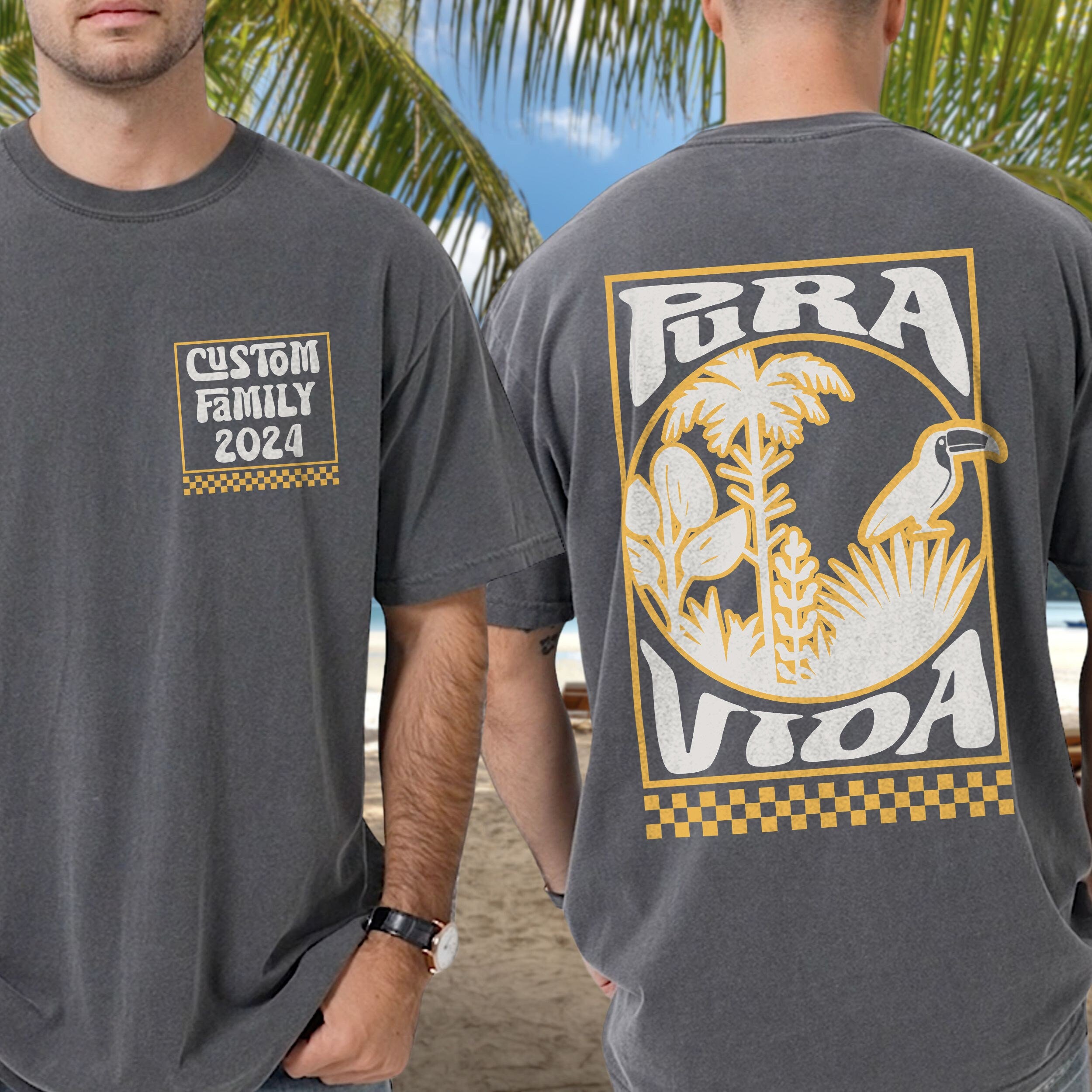 Pura Vida Shirts, Costa Rica Vacation Tshirts, Family Beach Vacation Shirts, Custom Comfort Colors® Oversize, Personalized Matching Group