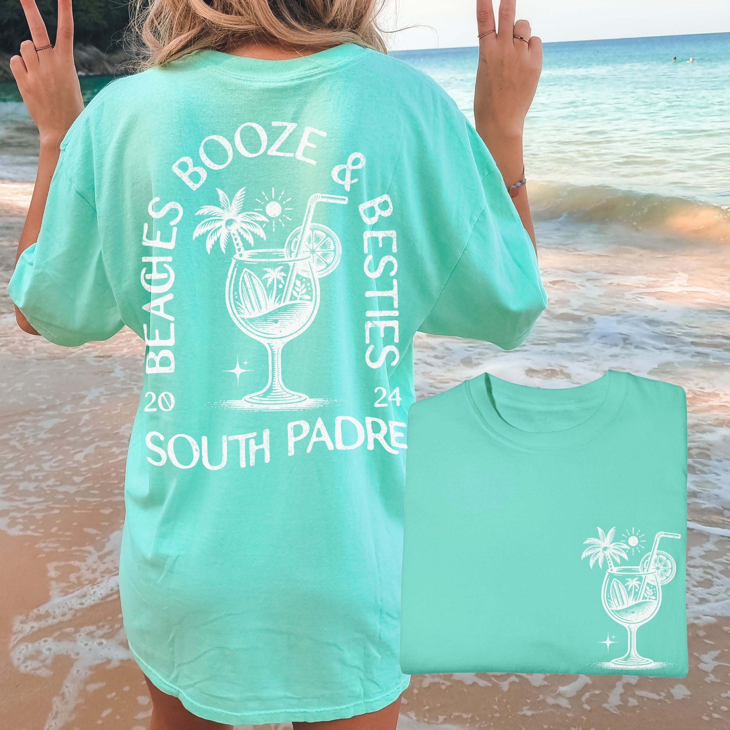 Girls Trip Shirts, Custom Comfort Colors® Oversize Beach Tshirts, Beach Bachelorette Shirts, Matching Booze & Besties Summer Vacay Tees
