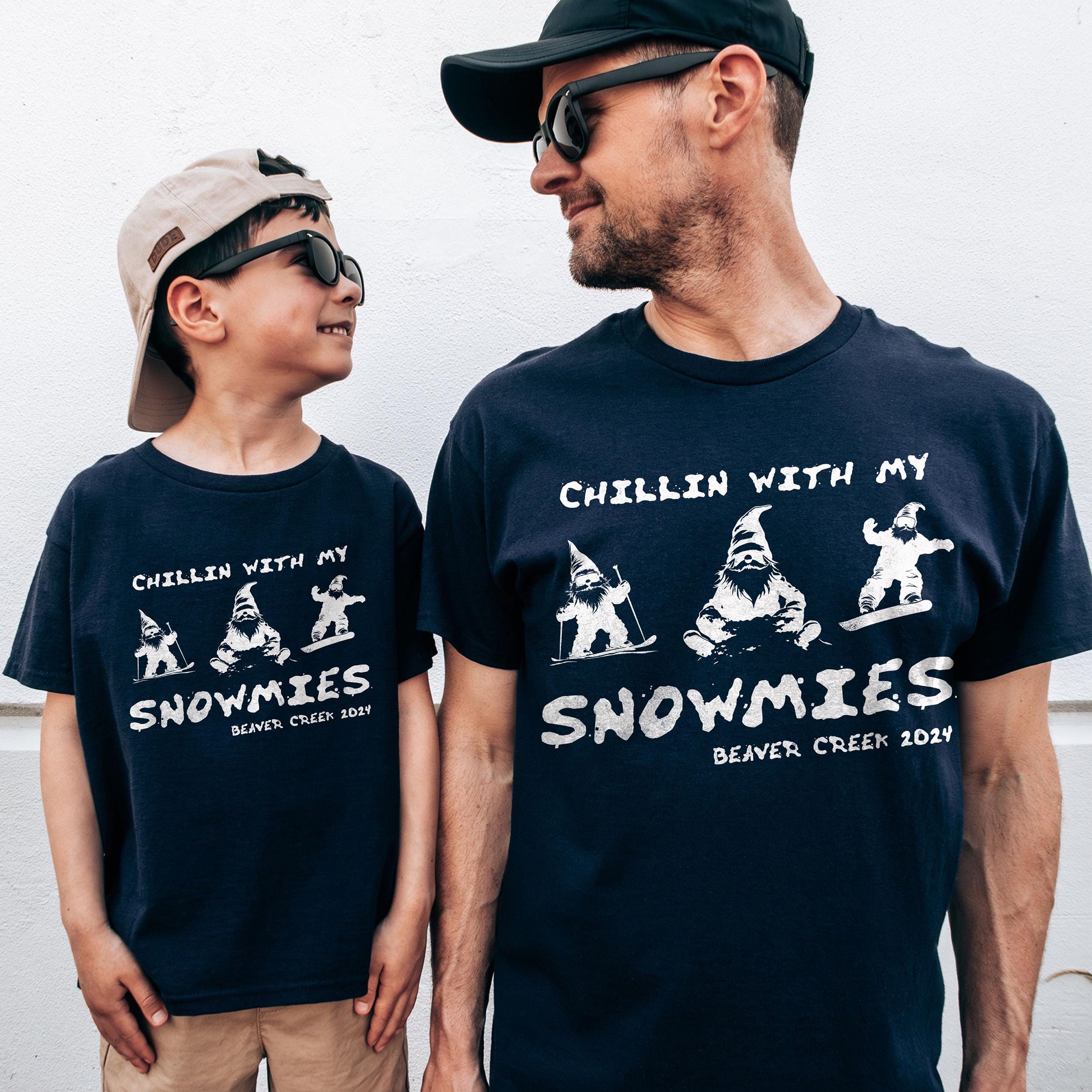 Custom Matching Family Group Ski Shirts- Unisex Snowmies Personalized Ski Weekend Trip Hoodies Crewneck & Tshirt Toddler Kids Adult Vacation