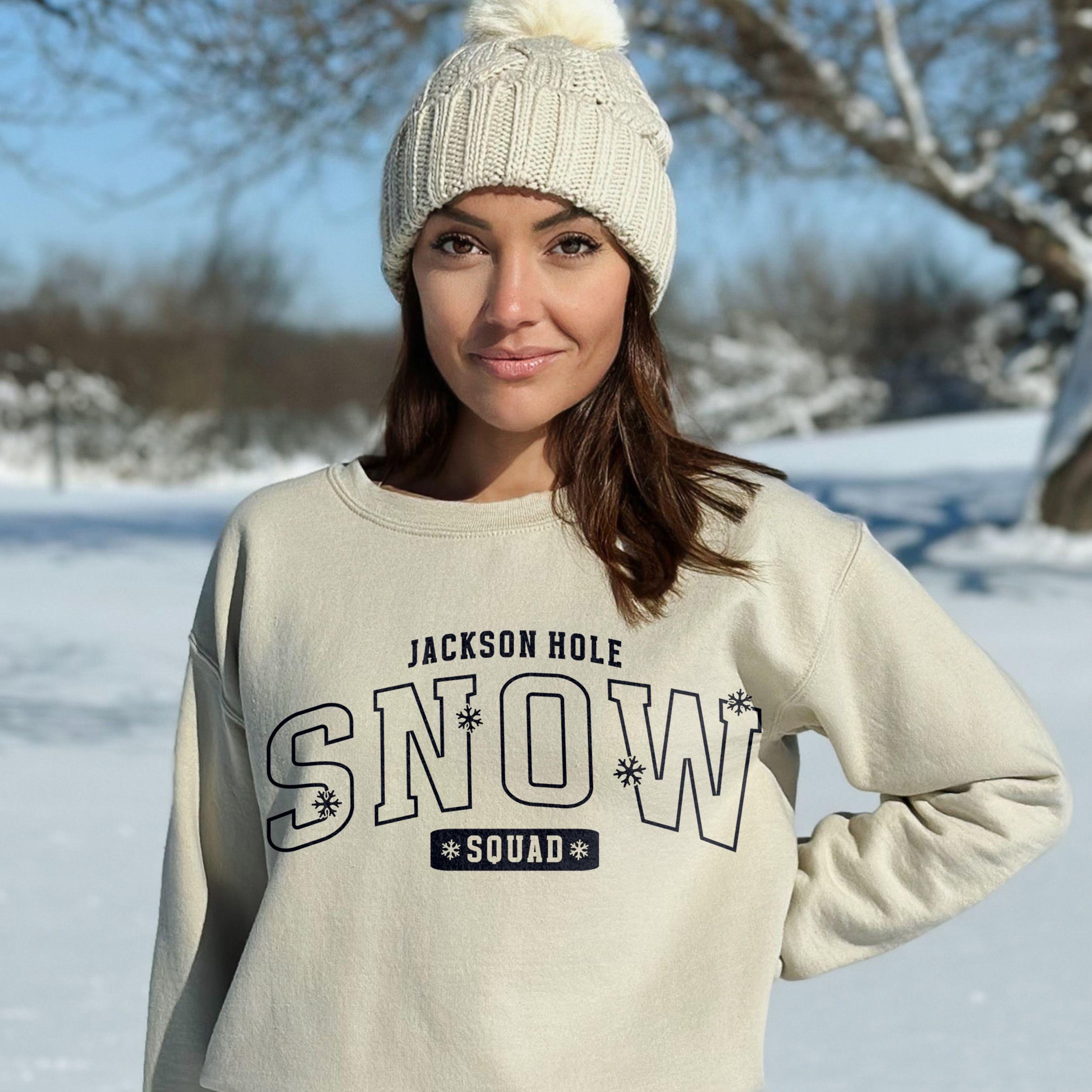 Family Ski Trip Sweatshirt, Snow Squad Custom Matching Ski Weekend Merch Kids & Adults, Varsity Personalized Last Name Winter Mountain Shirt