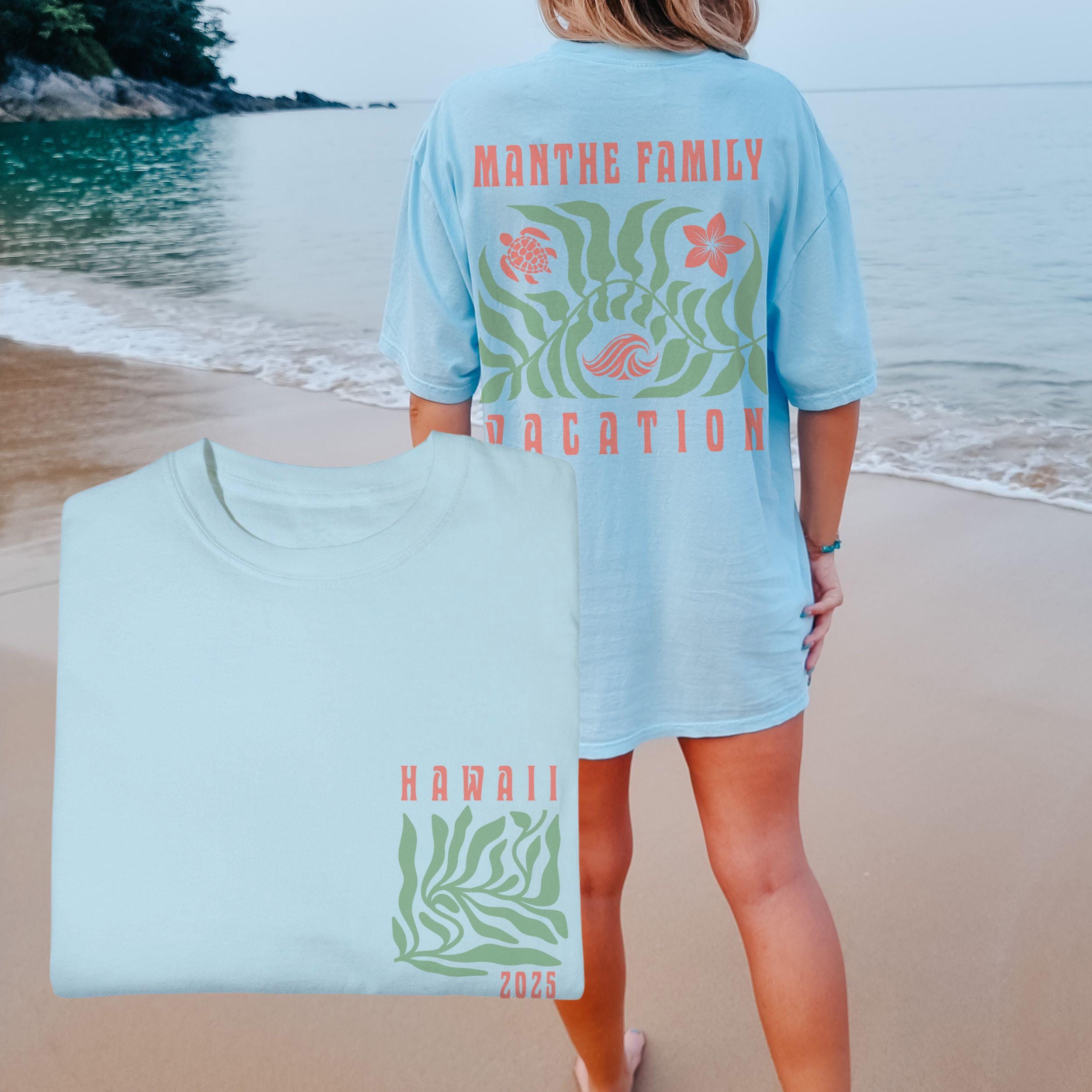 Custom Comfort Colors® Boho Beach Shirts Personalized Caribbean Family Vacation Matching Mexico Group Trip Hawaii Island TShirt Kids Adults