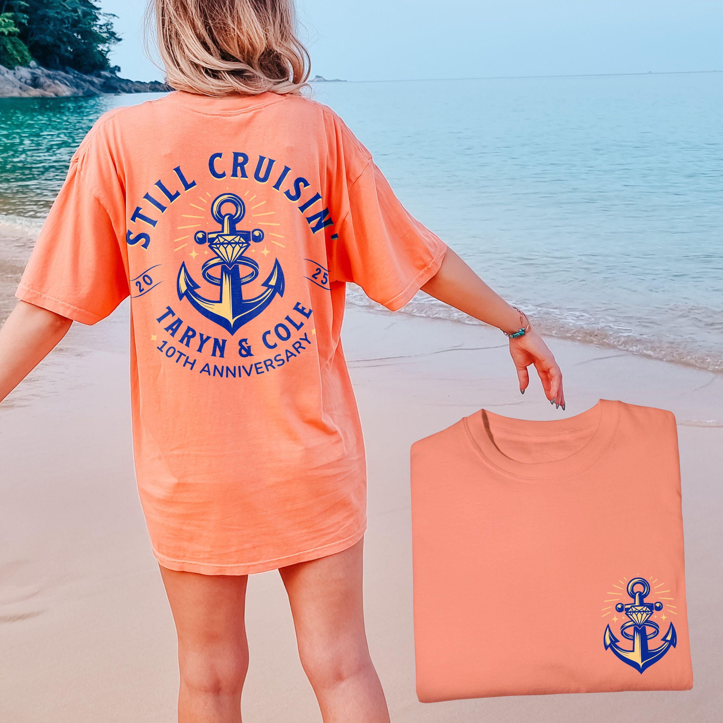 Honeymoon Cruise Shirts, Anniversary Cruise Shirts, Custom Matching Couple Comfort Colors® Personalized Cruisin&