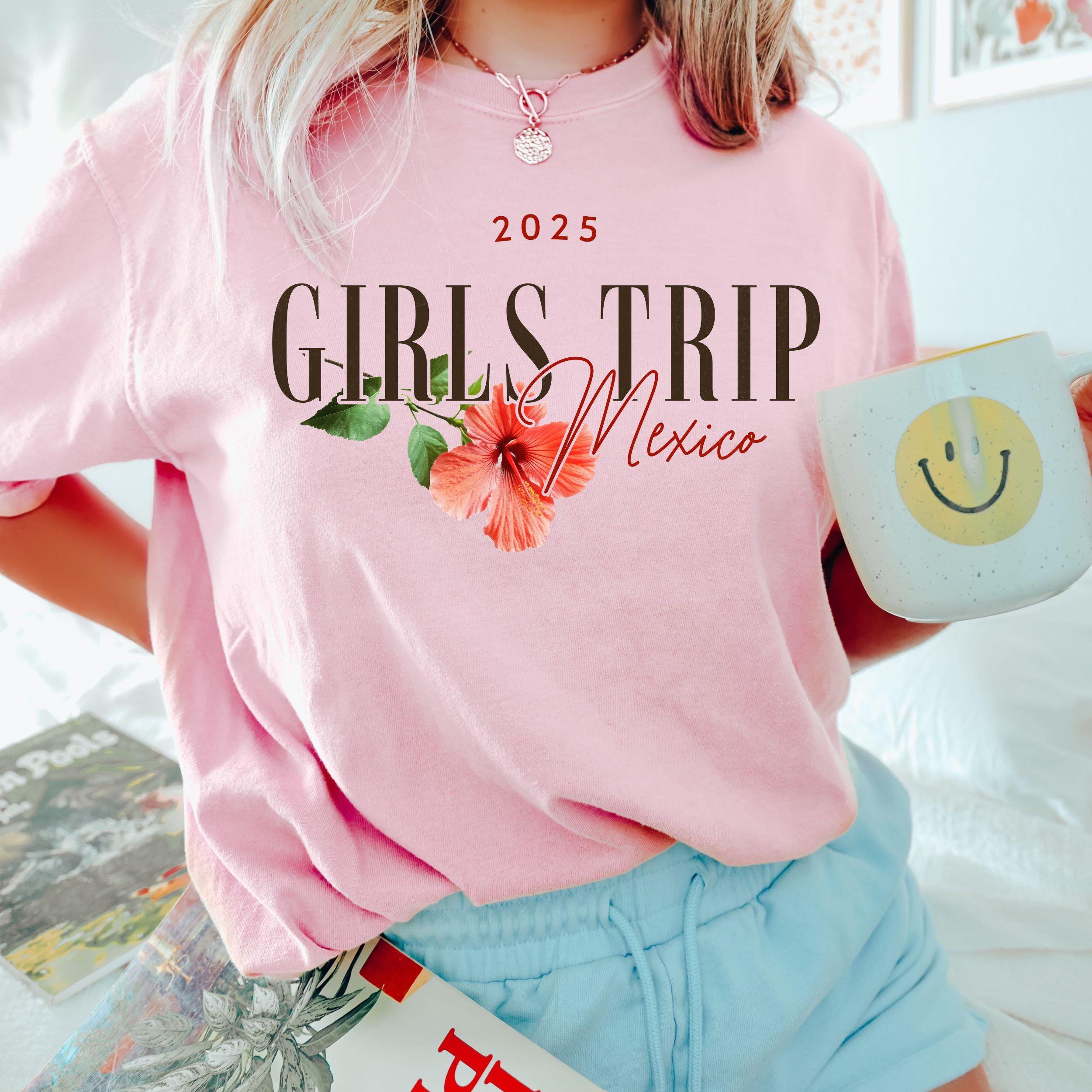 Mexico Girls Trip Shirts, Comfort Colors® Mexican Weekend Getaway Shirt, Preppy Matching Group Tropical Beach Vibes Vacation Tshirts
