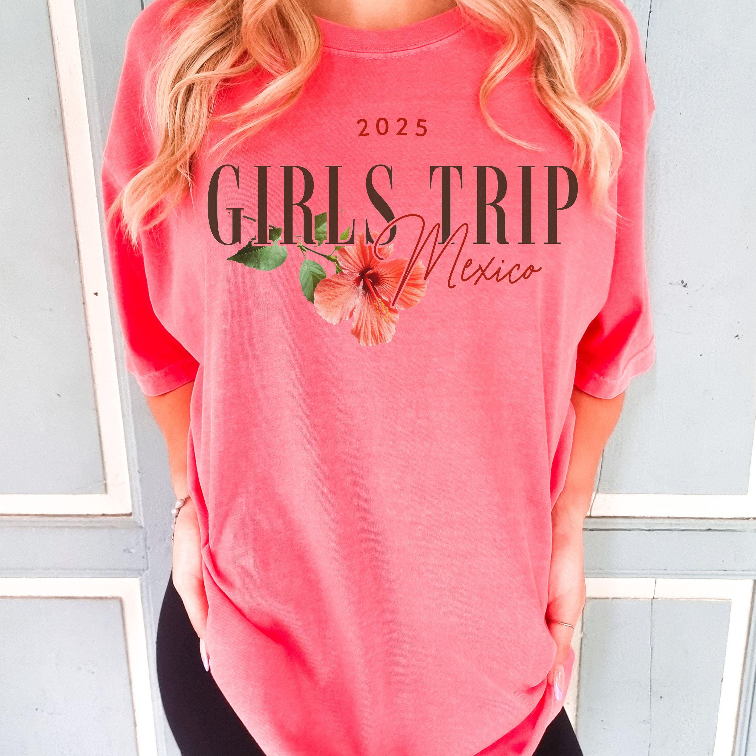 Mexico Girls Trip Shirts, Comfort Colors® Mexican Weekend Getaway Shirt, Preppy Matching Group Tropical Beach Vibes Vacation Tshirts