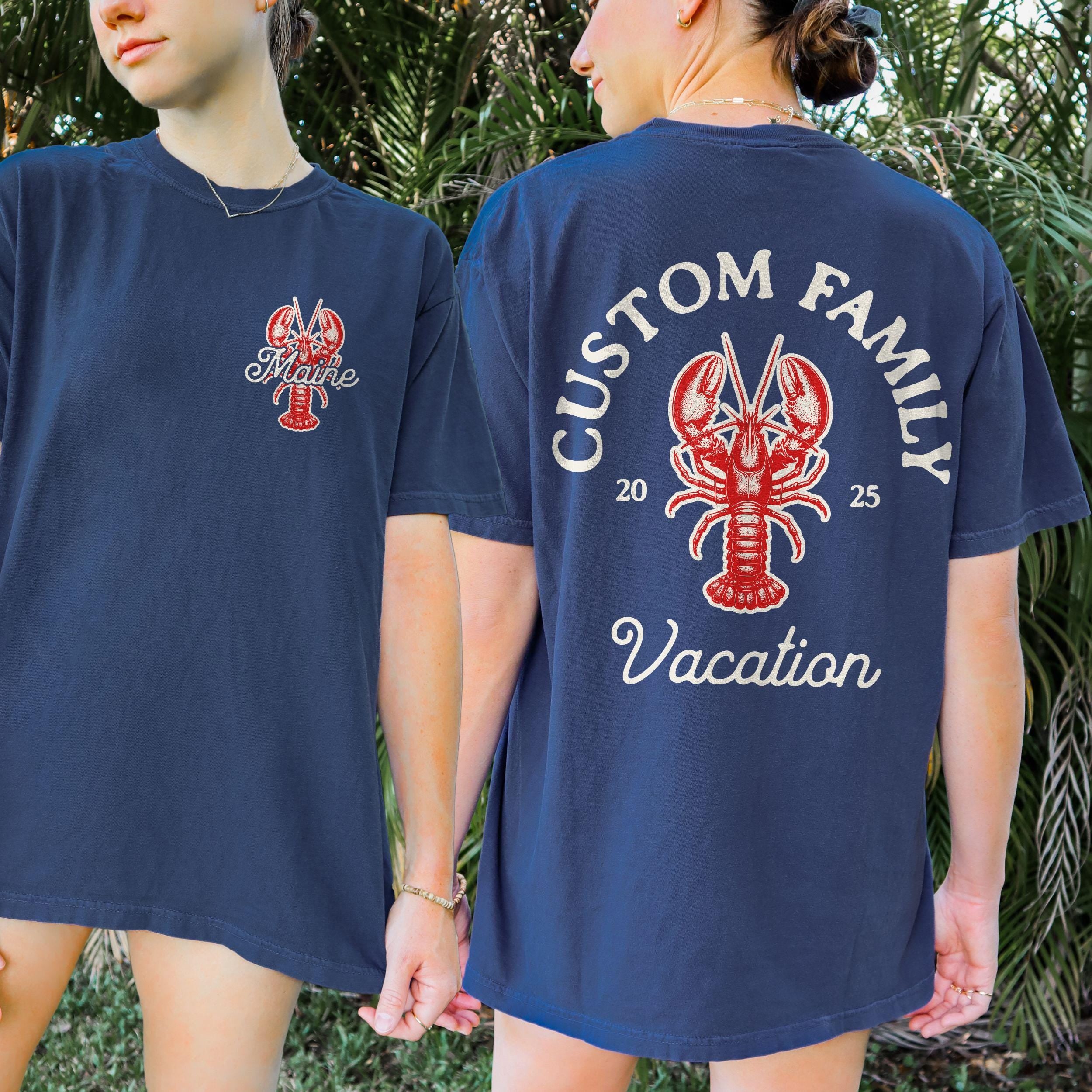 Comfort Colors® Maine Family Vacation Shirts, Nautical Lobster Beach Shirts, Matching Group Trip East Coast Tees, Infant Toddler Kids Adult