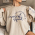 Custom matching cruise squad sweatshirt for family or group cruising vacation with sleeve print for names shown in Sand