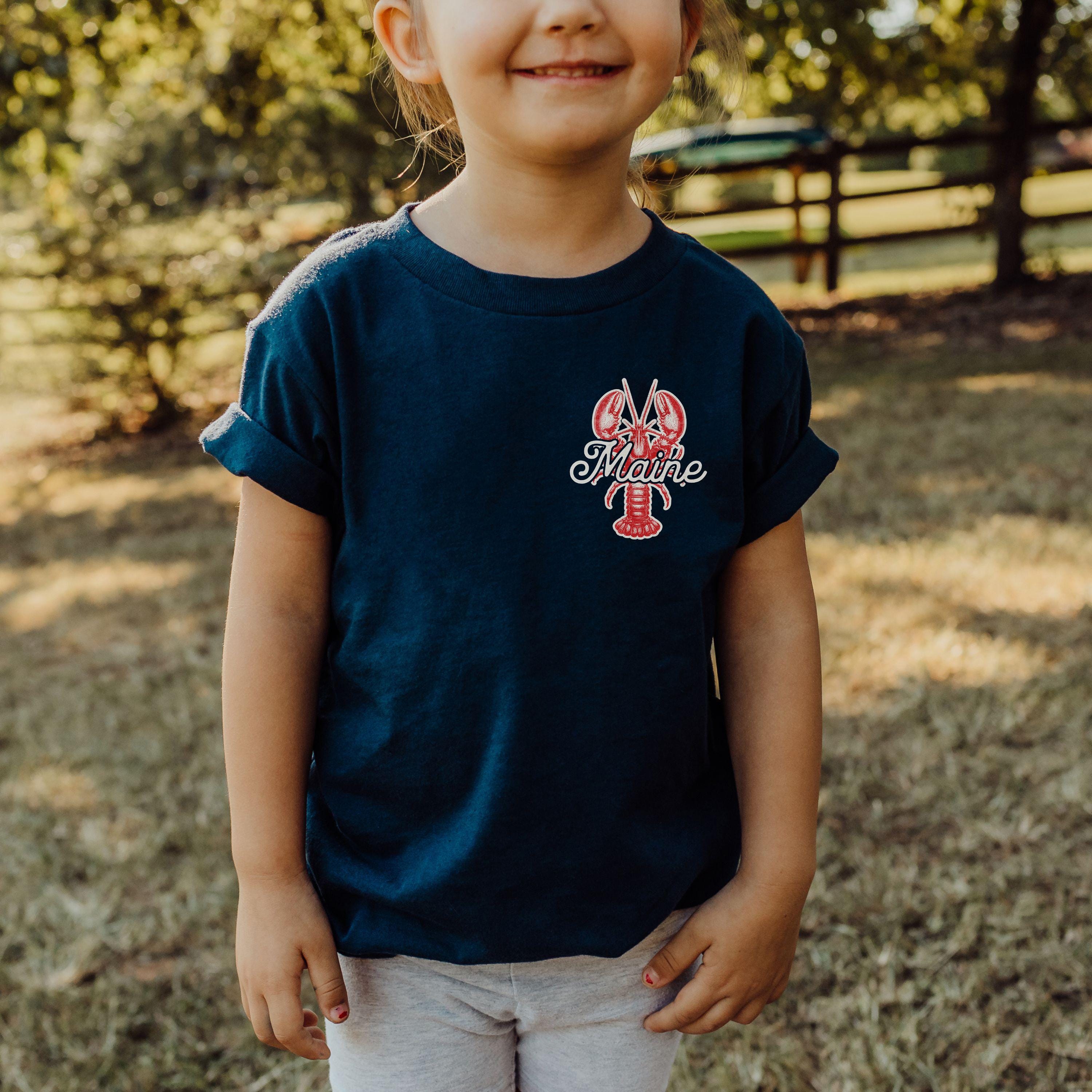 Maine Lobster Vacation Shirts, Custom Matching Family Tshirts, Nautical Preppy Group Summer Trip Oversized Tees Infant Toddler Kids