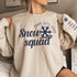 Custom matching family snow Squad sweatshirt for group ski weekend mountain vacation with sleeve print for names shown in sand