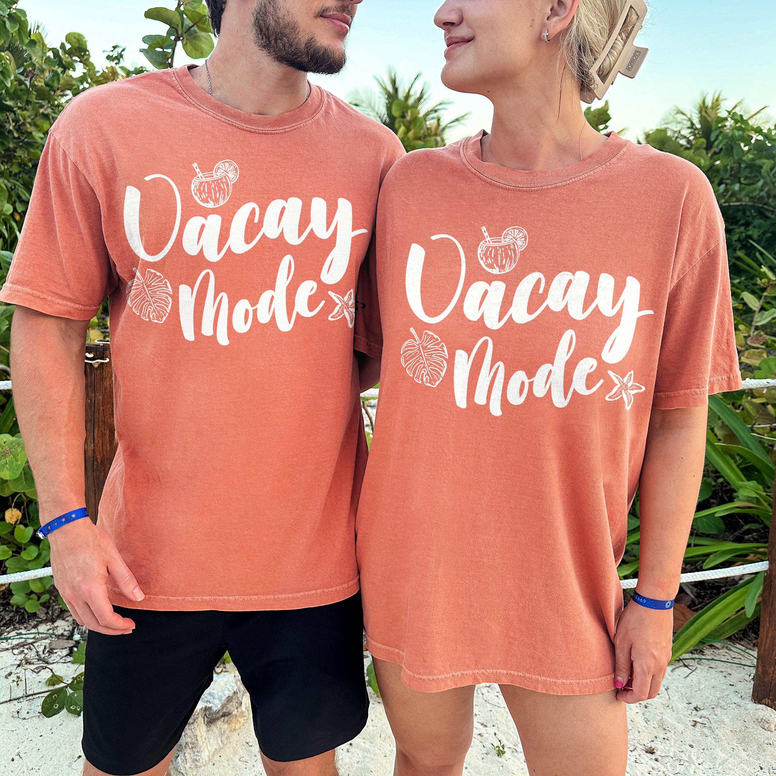 Vacay Mode Shirt, Matching Family Vacation Tshirts, Beachy Tropical Doodle Comfort Colors® Group Trip Spring Break Summer Unisex Oversize