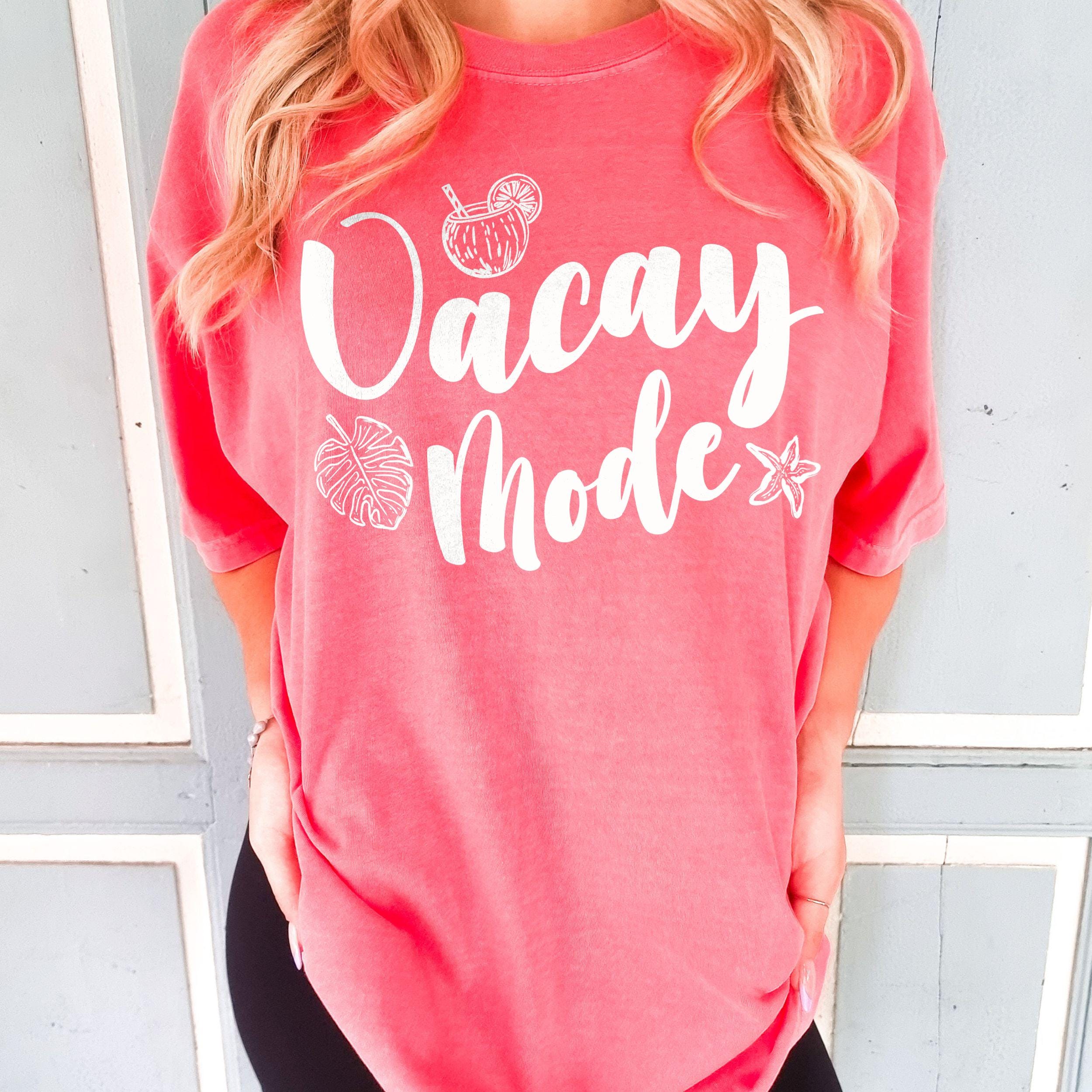 Vacay Mode Shirt, Matching Family Vacation Tshirts, Beachy Tropical Doodle Comfort Colors® Group Trip Spring Break Summer Unisex Oversize
