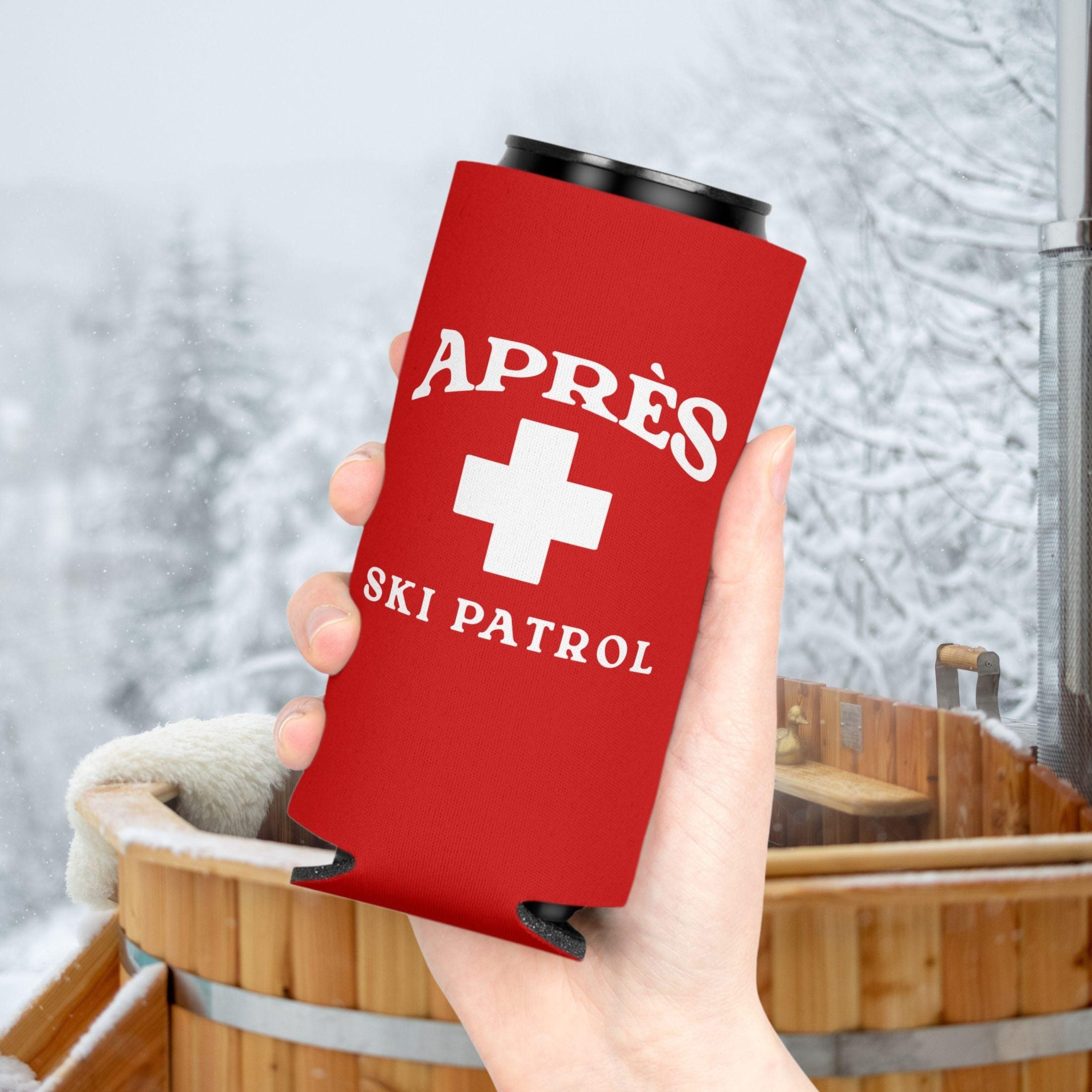 Apres Ski Patrol Coozies For Ski Trip Koozie Can Cooler Apres All Day, Apres Ski Instructor, Funny Ski Bachelorette Coozie Party Favors