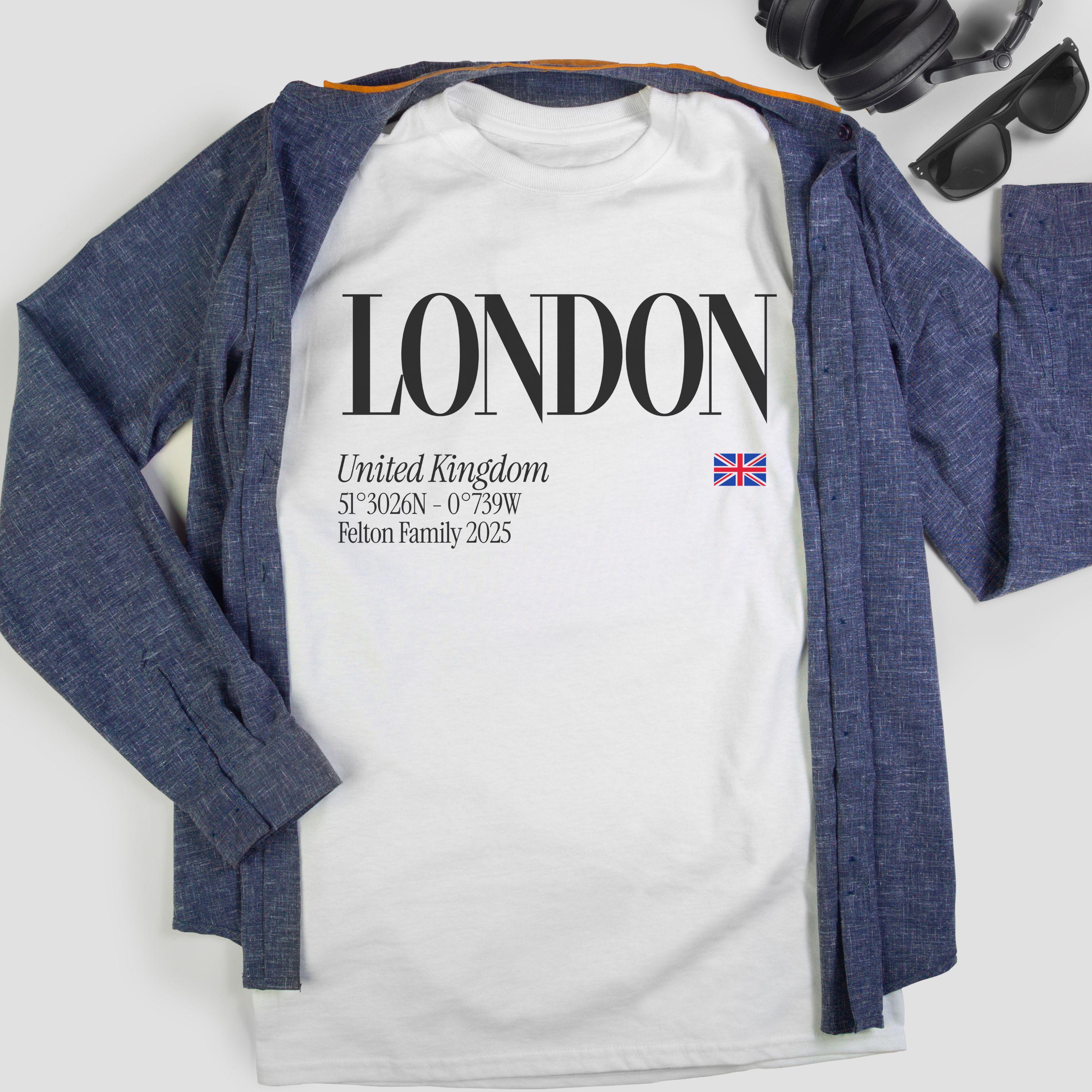 London Shirt, Custom Matching Family Vacation Travel Tshirt, Group Unisex Personalized Trip Hoodies Crewneck & Tshirt Toddler Kids Adult