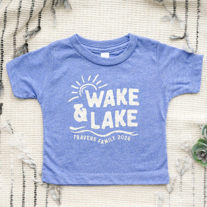 Wake &amp; Lake White Design - Matching Family Lake Vacation Shirts