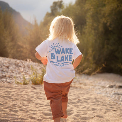 Wake &amp; Lake Colored Design - Matching Family Lake Vacation Shirts
