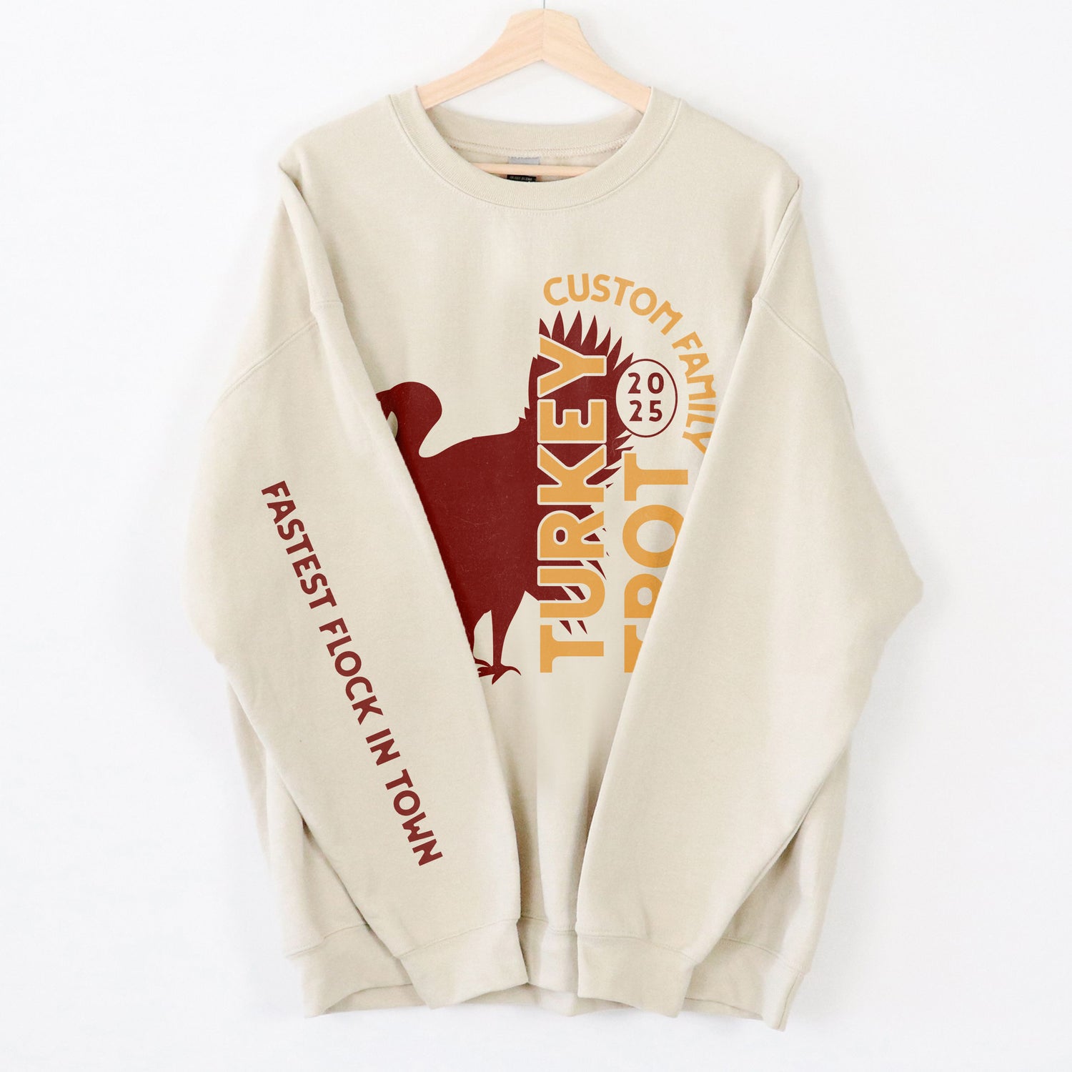 Turkey Trot - Funny Sleeve Print Thanksgiving 5K Sweatshirt