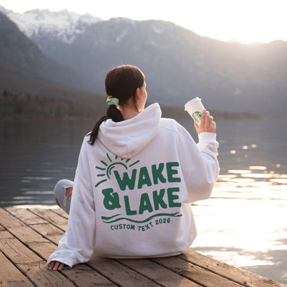 Wake &amp; Lake Colored Design - Matching Family Lake Vacation Shirts