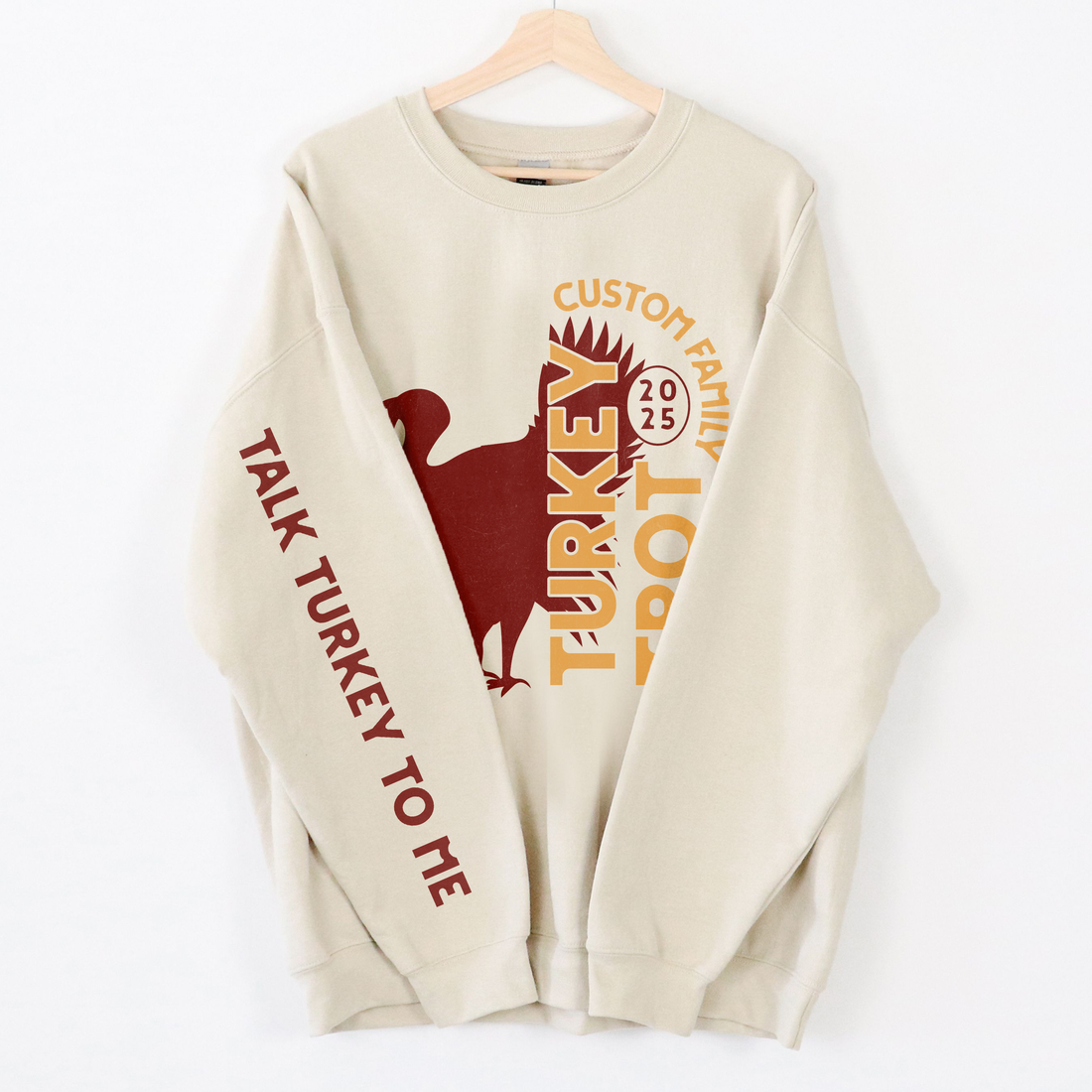 Turkey Trot - Funny Sleeve Print Thanksgiving 5K Sweatshirt