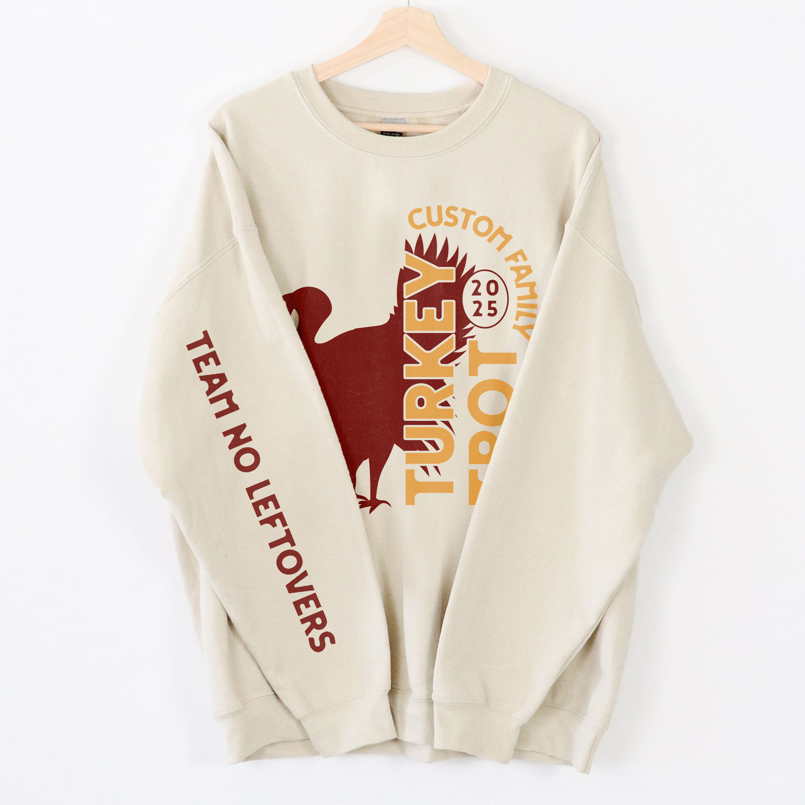 Turkey Trot - Funny Sleeve Print Thanksgiving 5K Sweatshirt
