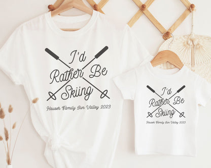 custom matching family winter vacation shirts with I&