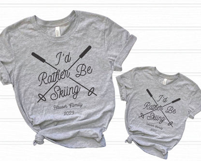 custom matching family winter vacation shirts with I&