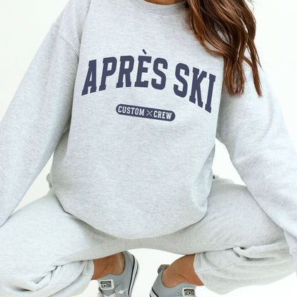 Custom Apres Ski Sweatshirt For Ski Weekend Group Matching Personalized Winter Vacation Shirts, Apres All Day Skiing Sweater Ski Trip Merch
