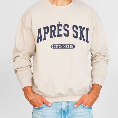 Custom Apres Ski Sweatshirt For Ski Weekend Group Matching Personalized Winter Vacation Shirts, Apres All Day Skiing Sweater Ski Trip Merch