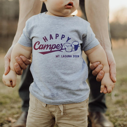 Infant wearing custom matching family adventure vacation shirt with s&