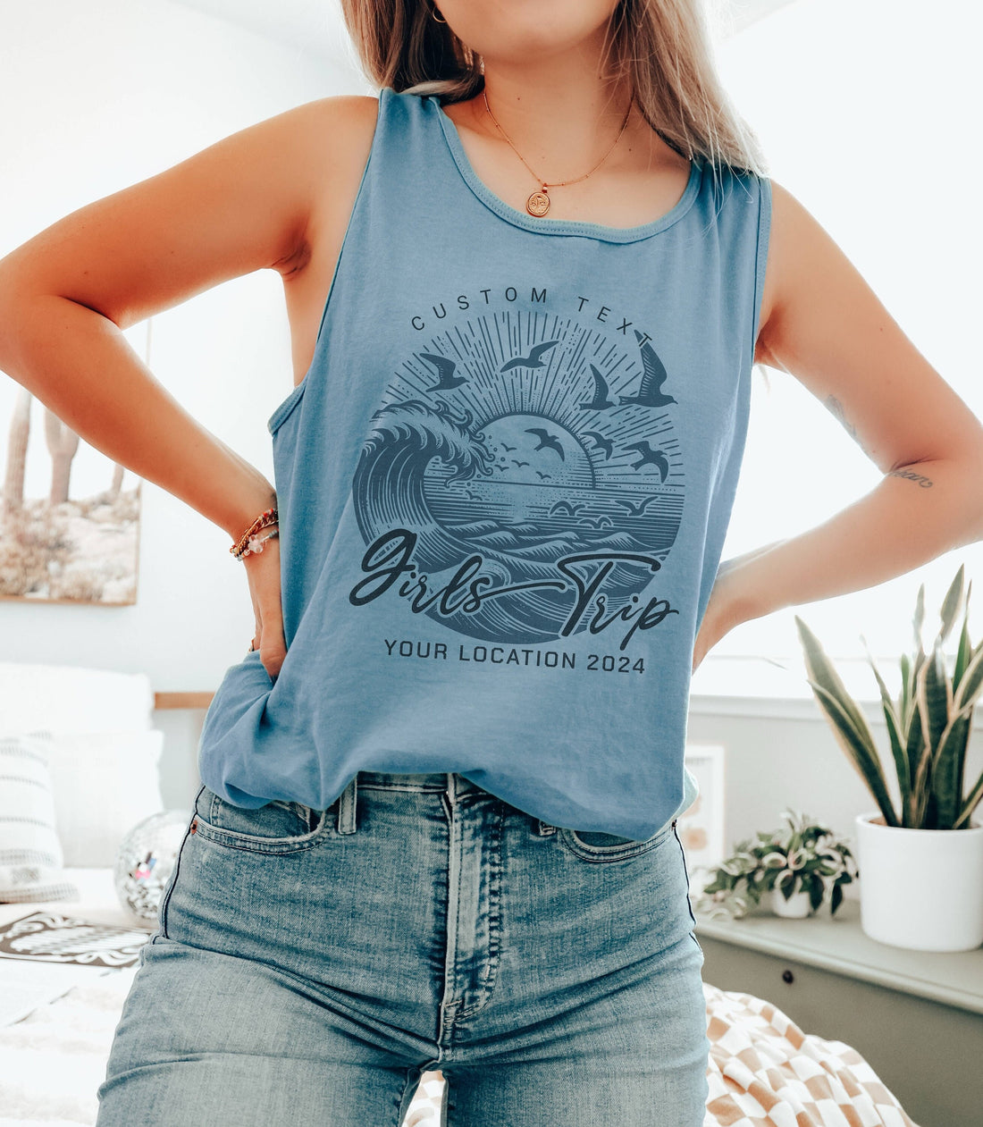 custom beach shirts for bachelorette mother daughter weekend girls trip comfort colors tank top cropped crop top tshirt unisex oversized matching boho ocean personalized