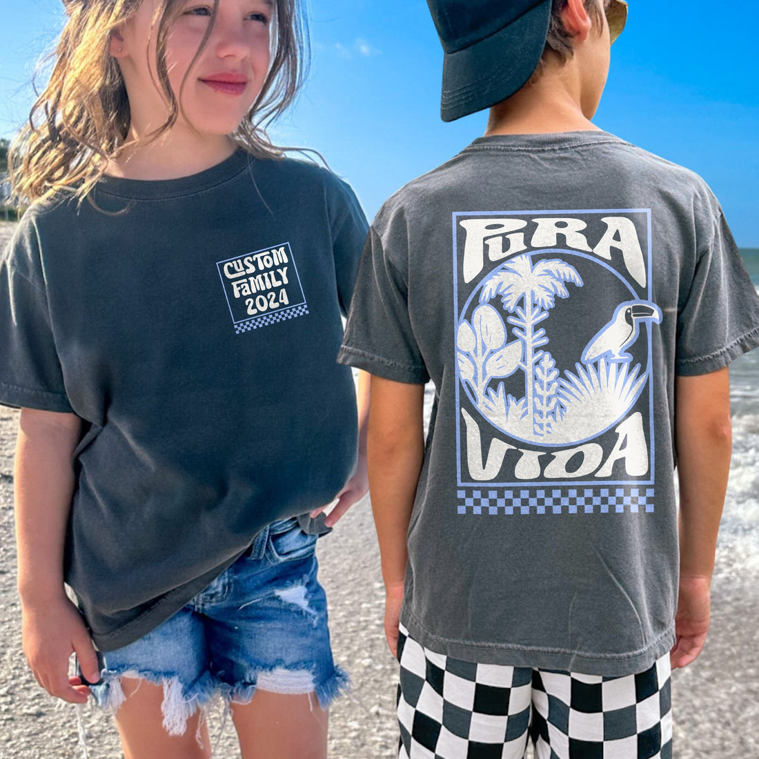 Pura Vida Shirts, Costa Rica Vacation Tshirts, Family Beach Vacation Shirts, Custom Comfort Colors® Oversize, Personalized Matching Group