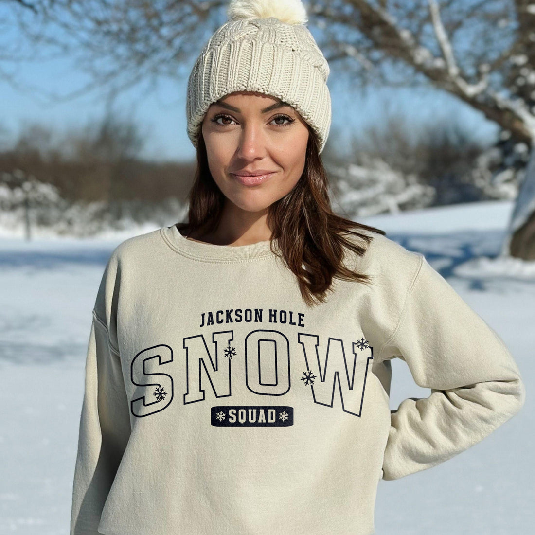 Family Ski Trip Sweatshirt, Snow Squad Custom Matching Ski Weekend Merch Kids &amp; Adults, Varsity Personalized Last Name Winter Mountain Shirt