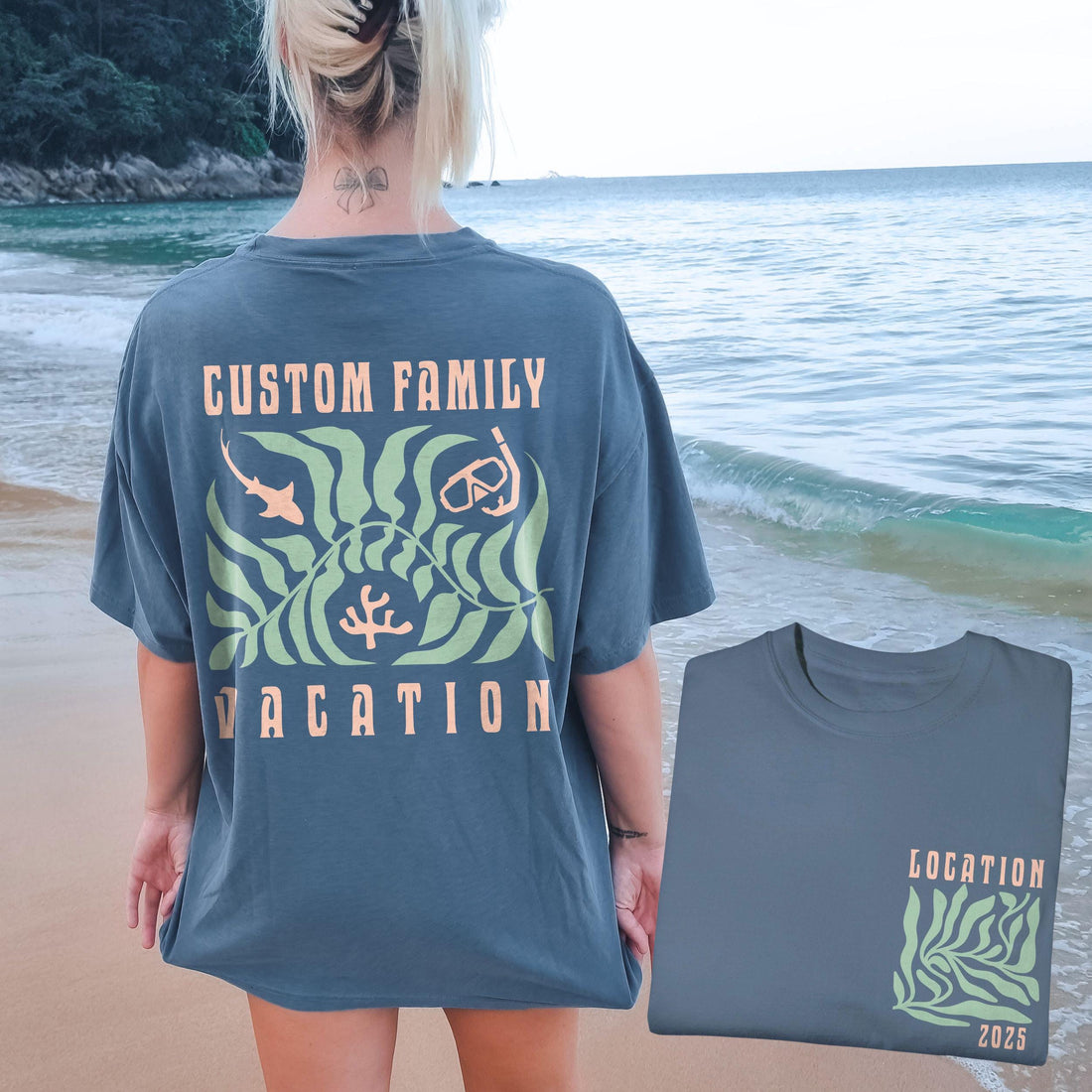Custom Comfort Colors® Boho Beach Shirts Personalized Caribbean Family Vacation Matching Mexico Group Trip Hawaii Island TShirt Kids Adults