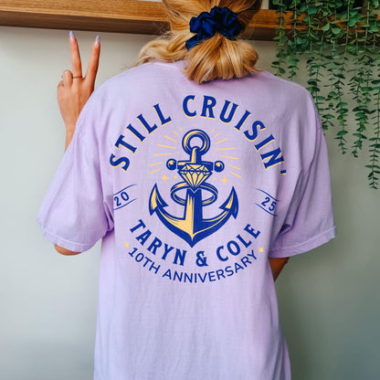 Honeymoon Cruise Shirts, Anniversary Cruise Shirts, Custom Matching Couple Comfort Colors® Personalized Cruisin&