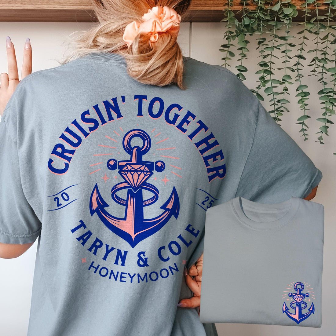 Honeymoon Cruise Shirts, Anniversary Cruise Shirts, Custom Matching Couple Comfort Colors® Personalized Cruisin&